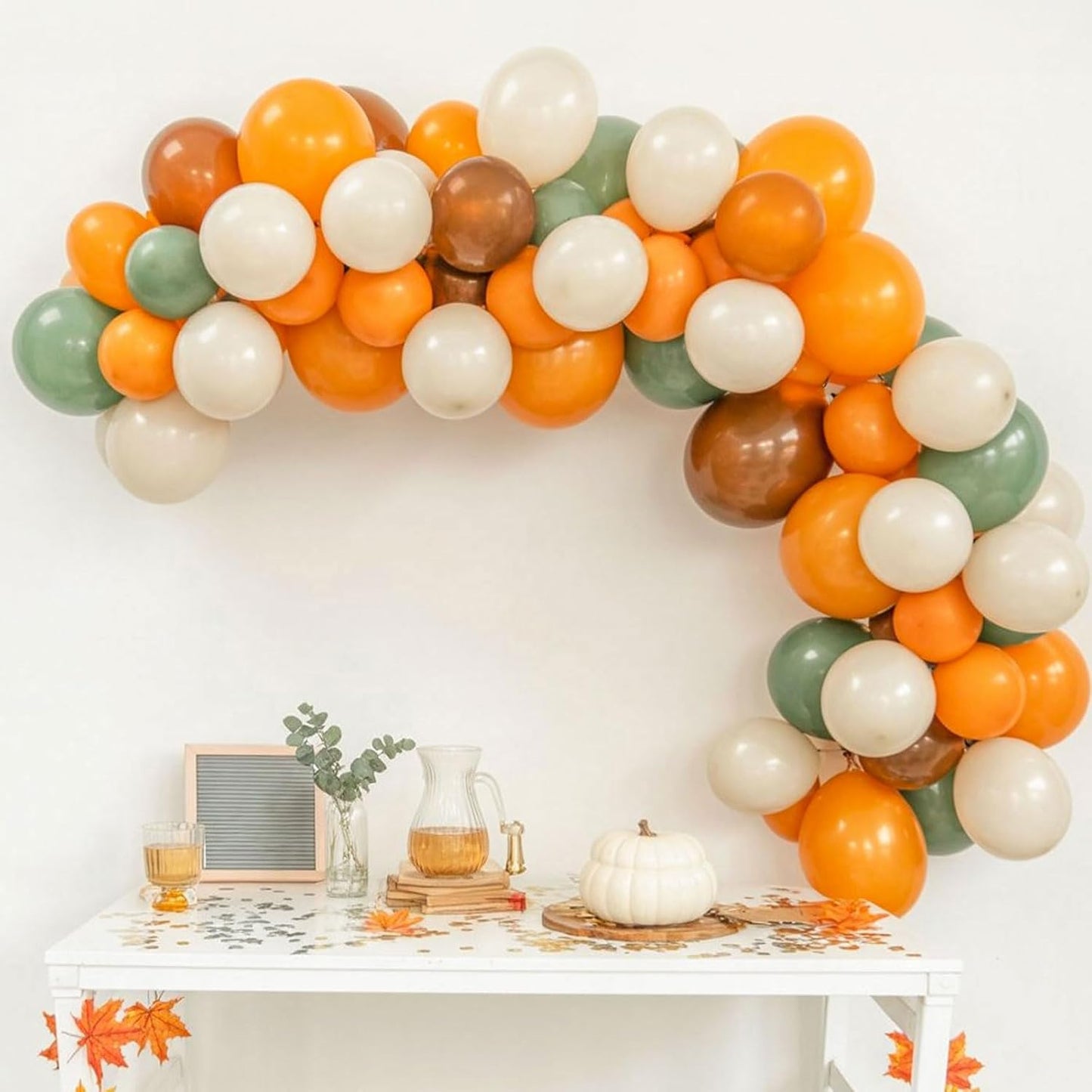 Sage Green Brown Balloon, 60 Packs 12 Inch Brown Beige Jungle Safari Wild Woodland Balloon, Olive Green Orange Balloons for Birthday Thanksgiving Harvest Festivals Fall Party Decorations