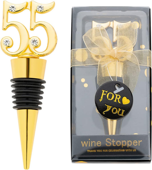 24 Pack 55th Birthday Favors For Guests-55 Years Old Wine Bottle With Gift Box For 55th Wedding Party Favor Souvenirs Decoration