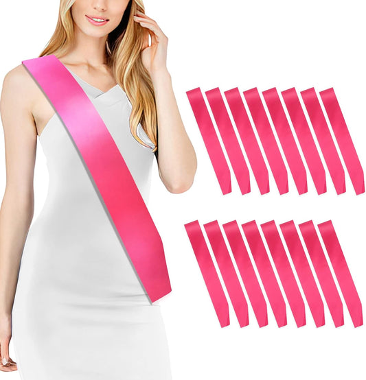 16pcs Blank Rose Satin Bride to Be Sash - Make Your Own for Pageants, Birthdays, Weddings, etc.