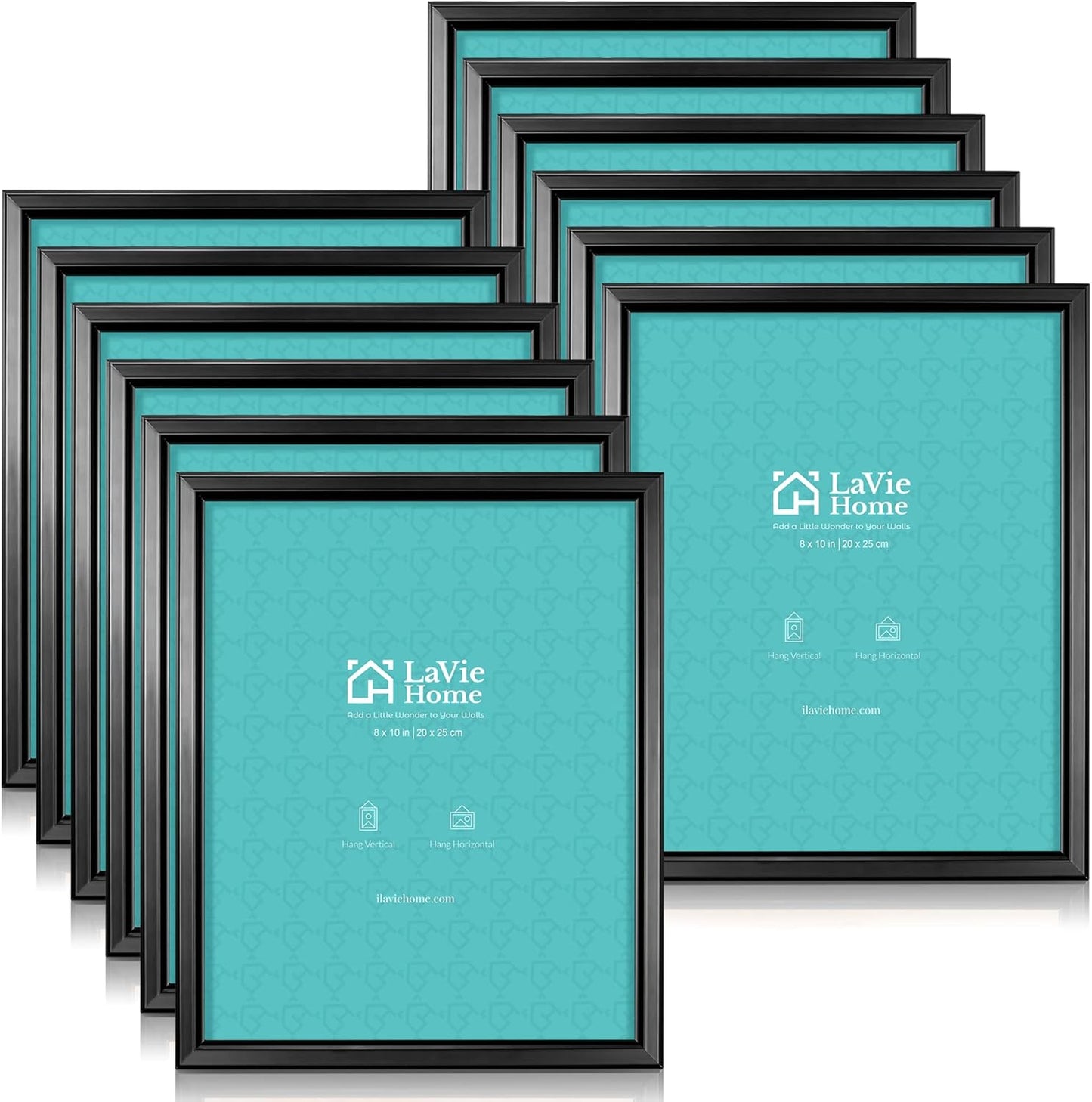 LaVie Home 8x10 Picture Frames (12 Pack, Black) Simple Designed Photo Frame with High Definition Glass for Wall Mount & Table Top Display, Set of 12 Classic Collection