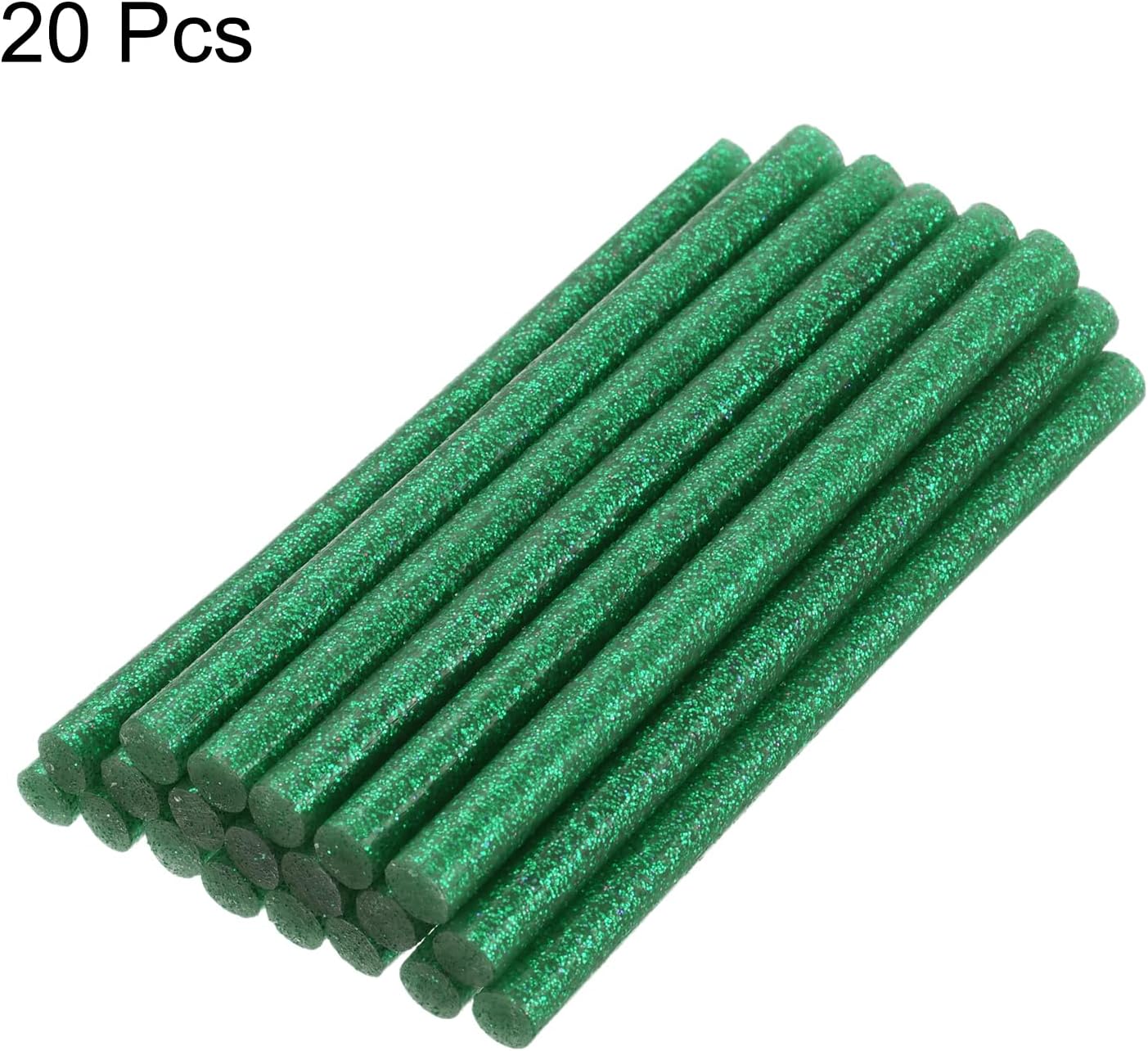 uxcell 20pcs Hot Glue Sticks for Glue Gun 11mm/0.43-inch x 8-inch Mini Hot Melt Adhesive Glue Stick Glitter Green