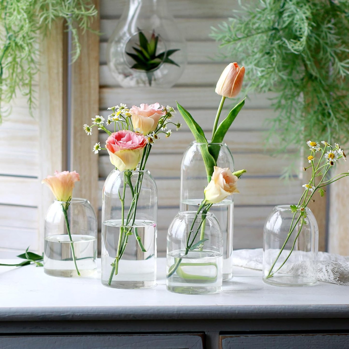 Etolies Glass Bud Vases in Bulk Set of 12, Clear Small Vases for Flowers,Modern Cylinder Glass Vase for Wedding Party Dining Table Centerpieces, Living Room Decorative, Home Decor.