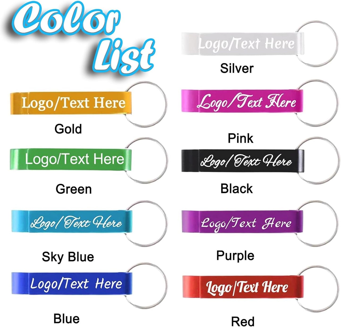 100pcs Personalized Bottle Opener Keychain Bulk Custom Engraved Text/Logo Keychains Customized Beer Bottle Opener for Bar, Graduation,Party,Wedding Favors Gift (100pcs)