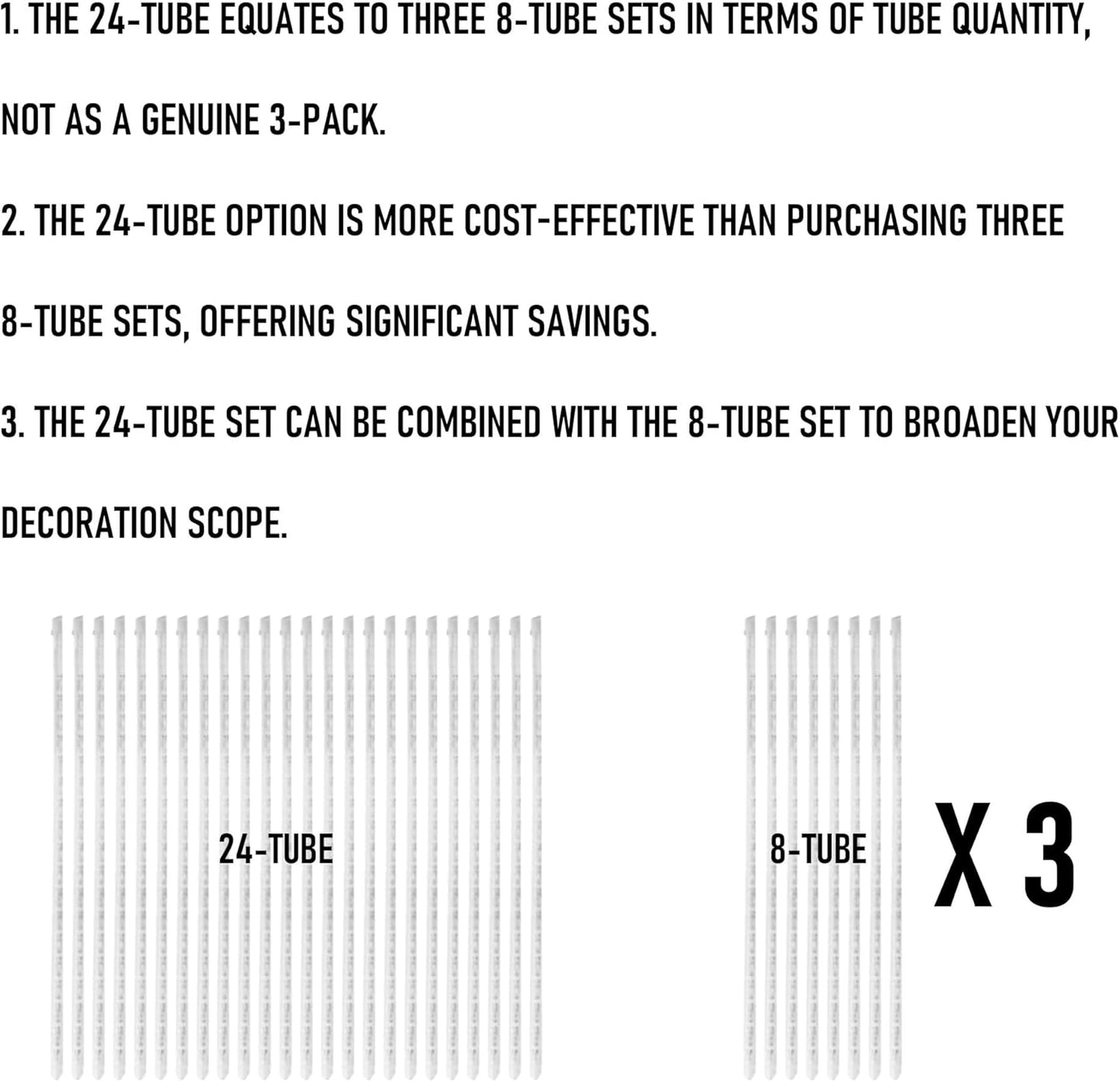 Dazzle Bright 864 LED Christmas Light, Meteor Shower Rain Lights 11.8 Inch 24 Tubes, Waterproof Plug in Falling Rain Lights Decorations for Xmas Tree Yard Party (Warm White)