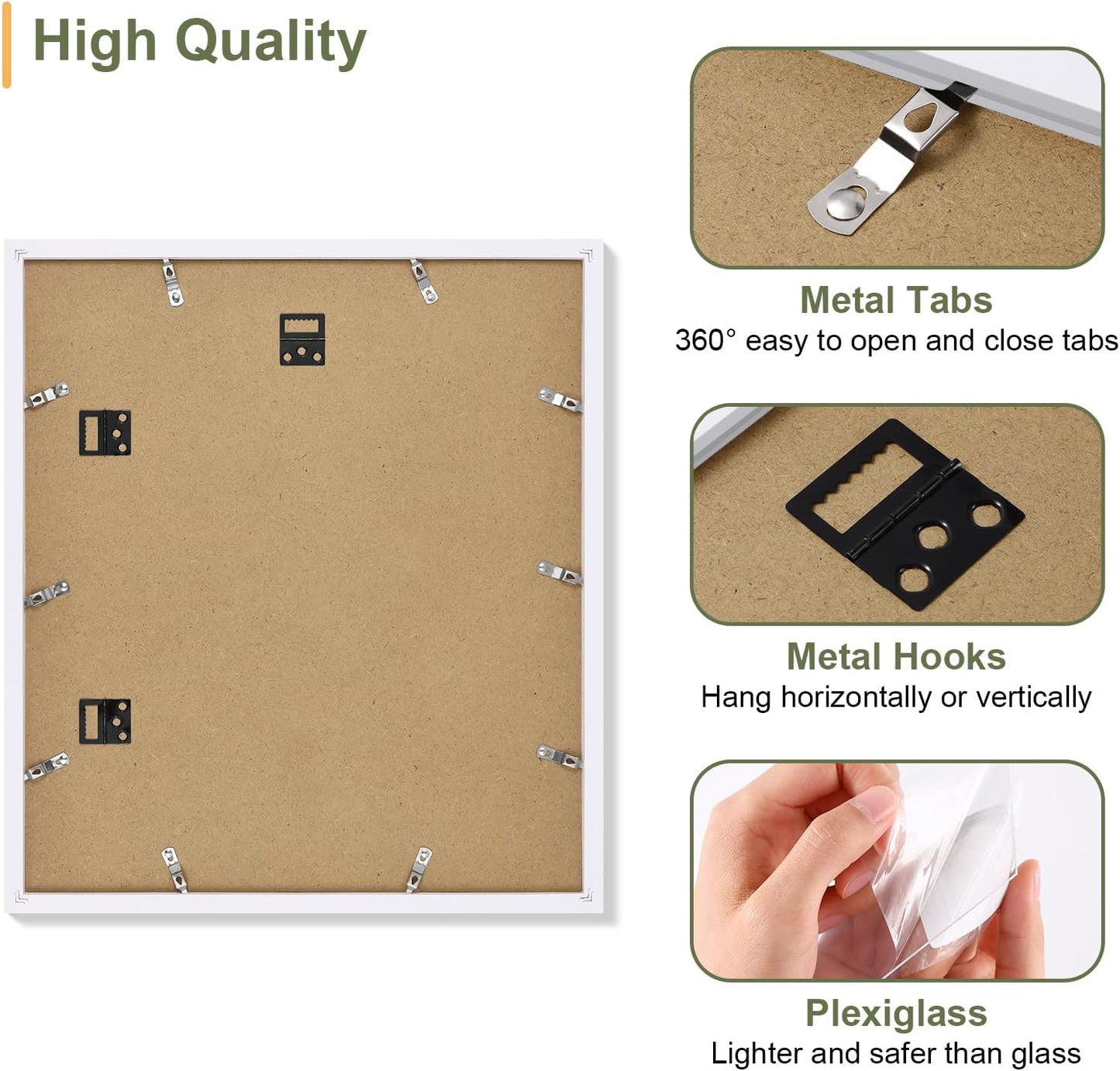 Vittanly 15x17 Collage Picture Frame, Displays 7Pcs 4x6 Pictures with Mat, Picture Frames Collage Wall Decor for Horizontal or Vertical Display, White, 1 Pack