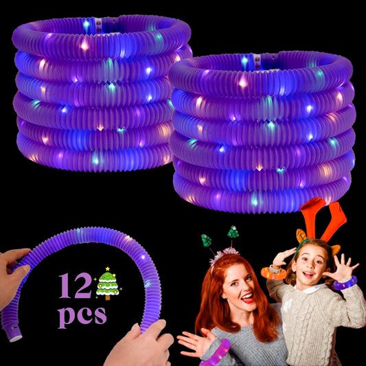 Purple 12 Pack Light Up Party Favors Supplies,Bulk Glow Sticks Bracelet,Necklace Accessories for Kids,Birthday Return Gifts Treats,Easter Basket Goodie Bag Stuffer Fillers for Boys Girls