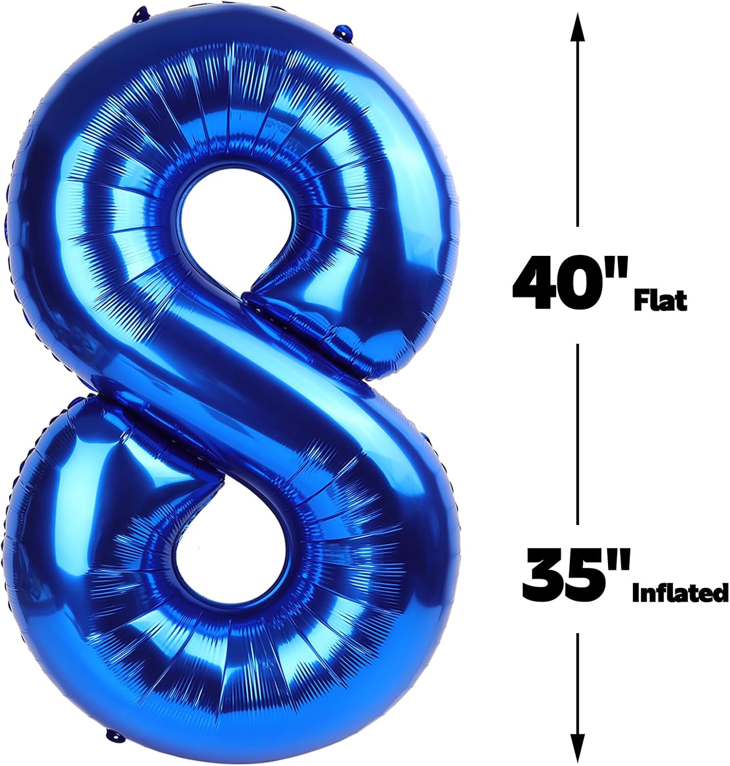 Navy Blue Foil Number 8 Balloon 40 Inch, Helium Mylar Eight Number 8 18 28 38 48 58 80 88 Birthday Balloons, 8th Blue Women Men Wedding Anniversary, Graduations Party Supplies