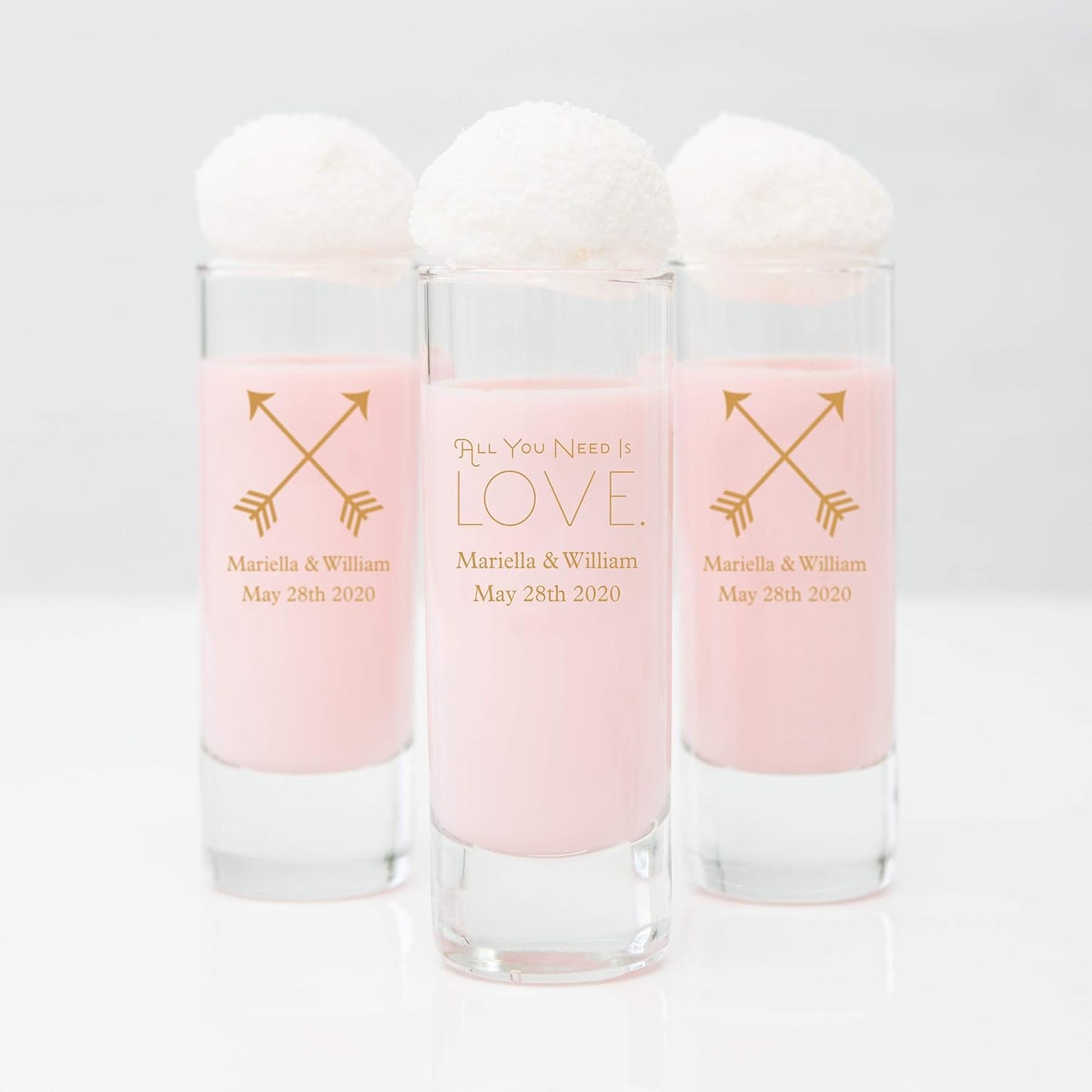 WEDDINGSTAR Personalized 2.5oz Tall Shot Glass Customizable Full Color Print - 96 pack