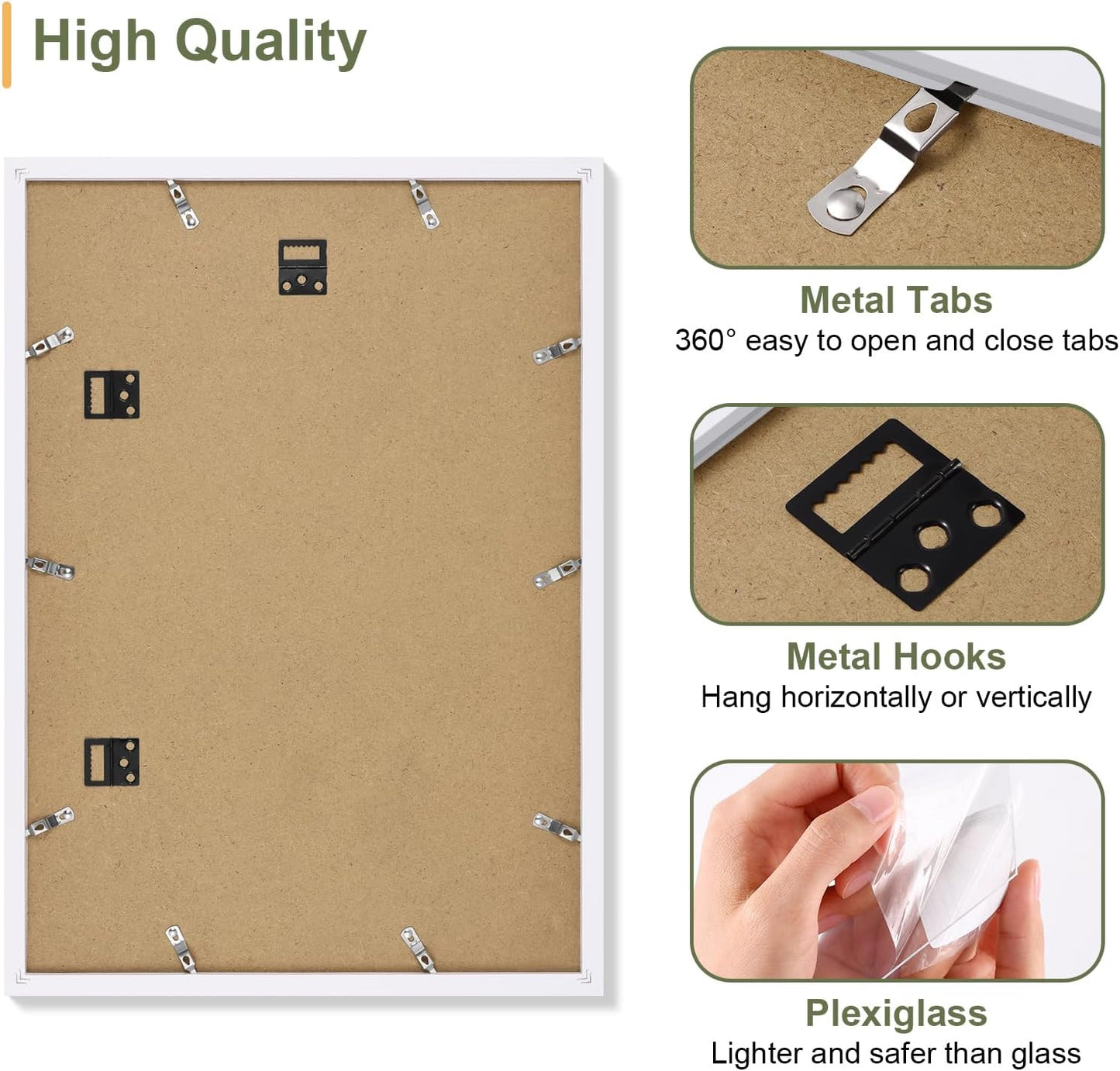 Vittanly 14x20 Collage Picture Frame, Displays 9Pcs 4x6 Pictures with Mat, Picture Frames Collage Wall Decor for Horizontal or Vertical Display, White, 1 Pack