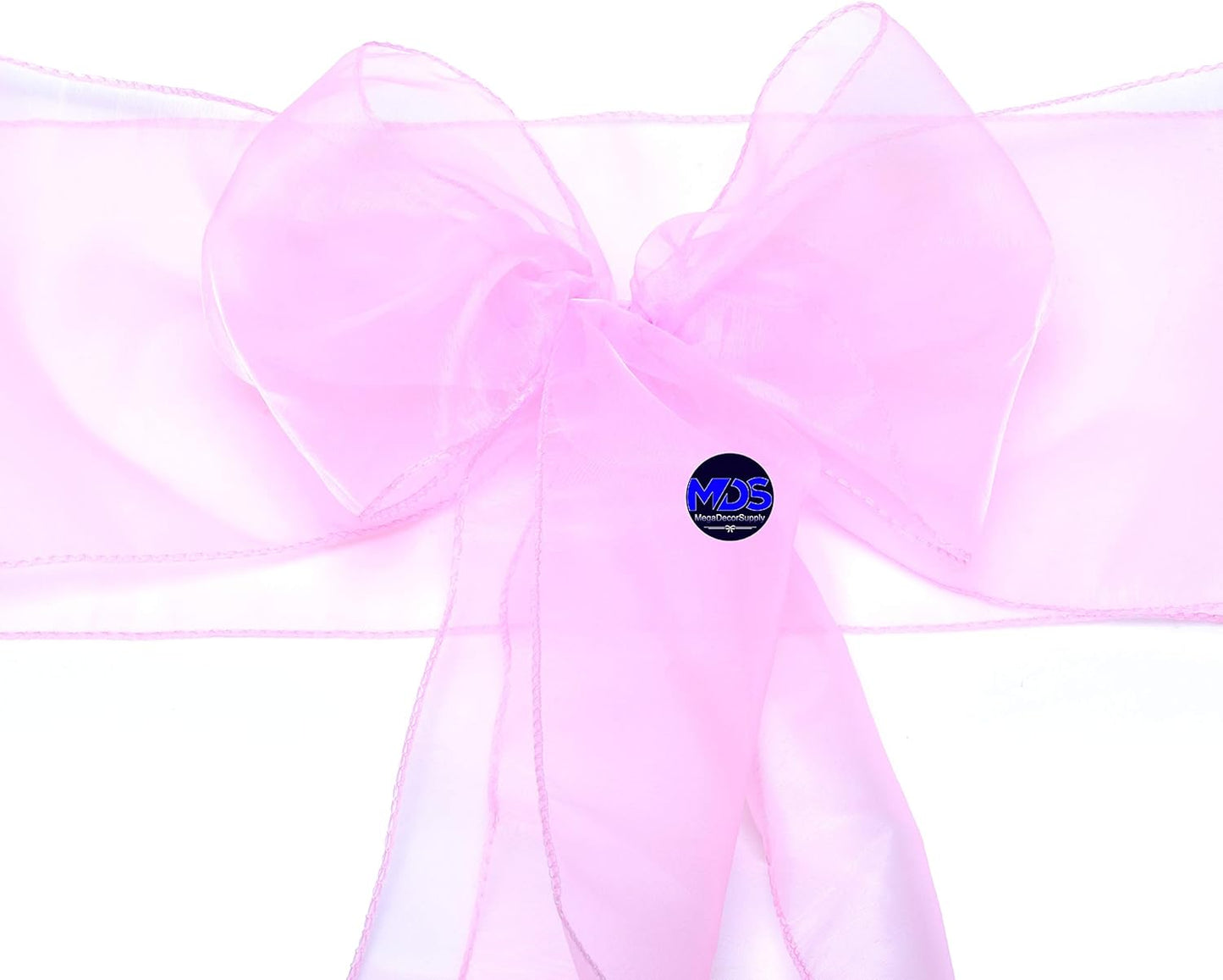 MDS Pack of 200 PCS Organza Chair Sashes Wider Dining Chair Bows Ribbon Tie Back for Wedding Party Birthday Bridal Shower Reception Event Banquet Home Chair Cover Decoration - Pink