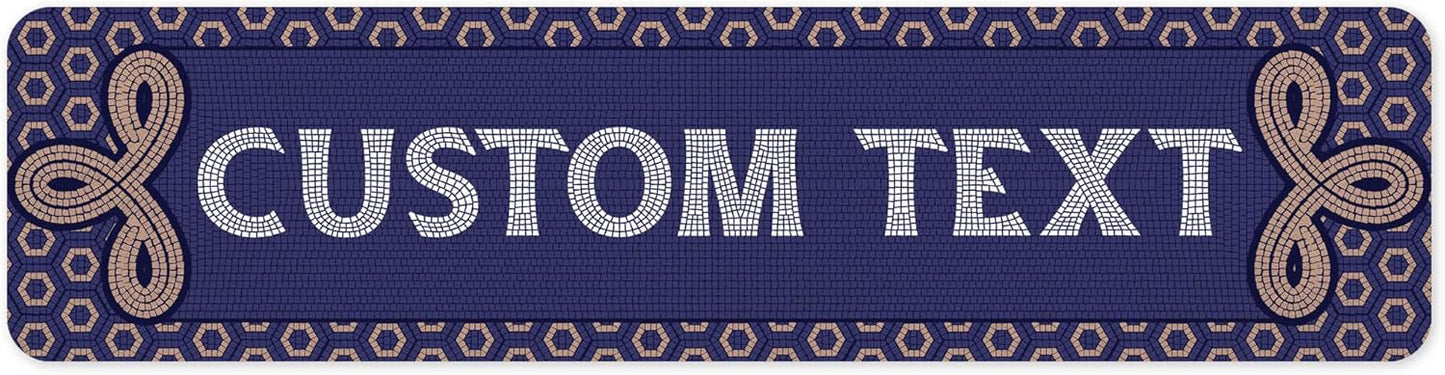 Custom Sign, Custom Street Sign, 11 Font Colors, 13 Font Styles, 4 Hole Options, 22 Sizes, 12x48 Inches, Rust Free DiBound, Fade Resistant, Made in USA by My Sign Center (Fauxsaic 1)