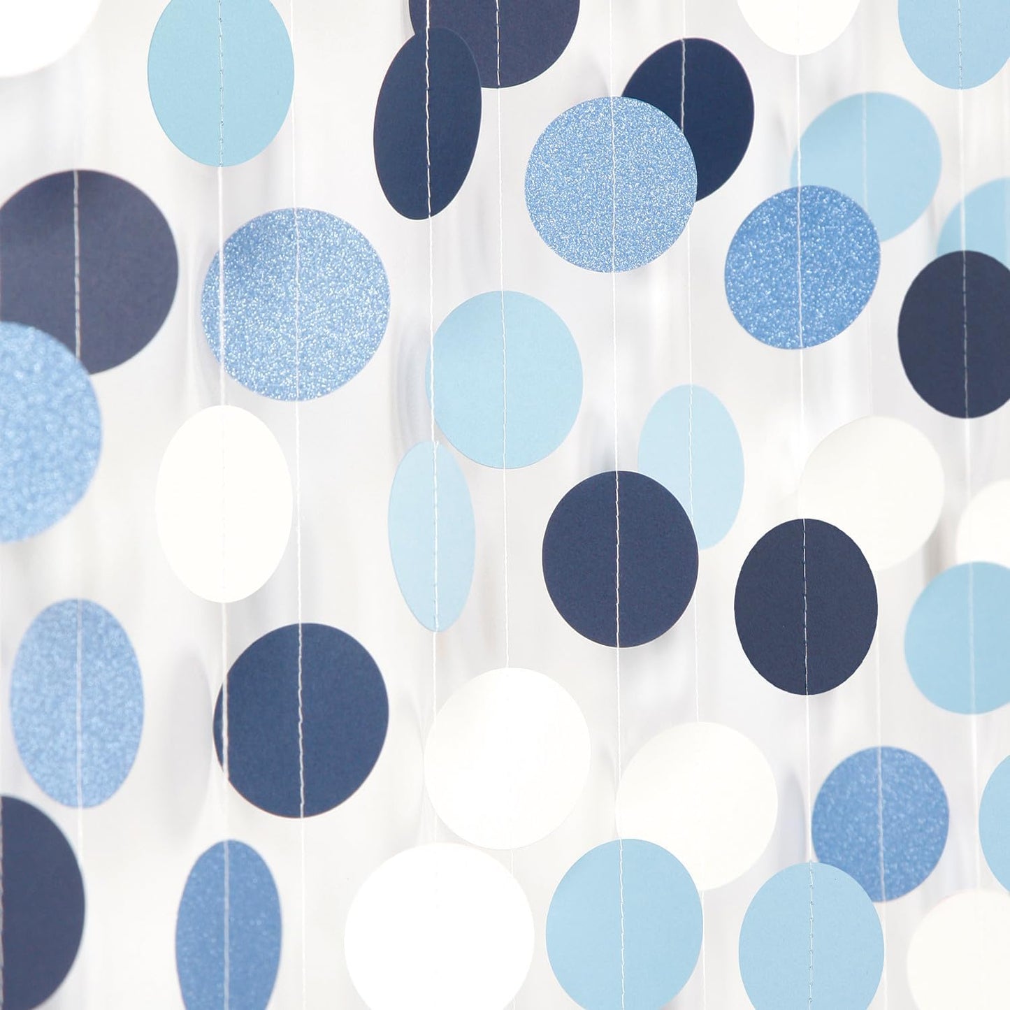 Light-Blue Navy-Dusty White Party-Decorations Garland - 52ft Baby Boy Shower Royal Paper Streamers Banner,Birthday Bridal Baby Shower Bachelorette Wedding Hanging Supplies Decor Hugfond