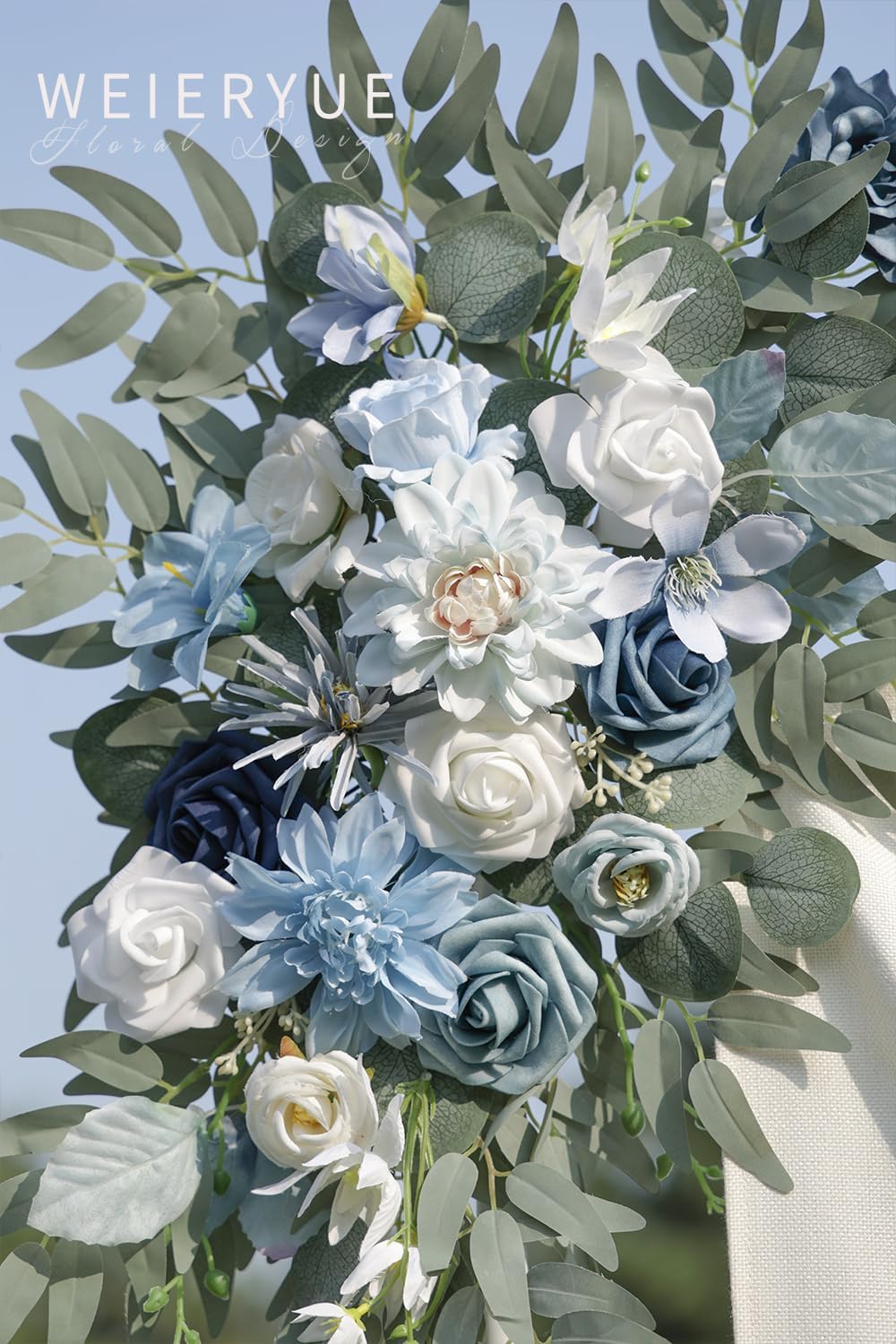 Artificial Wedding Arch Flowers Kit(Pack of 2) for Wedding Arch, Bridal Shower, Ceremony and Reception Backdrop Decoration (Blue Inspiration)