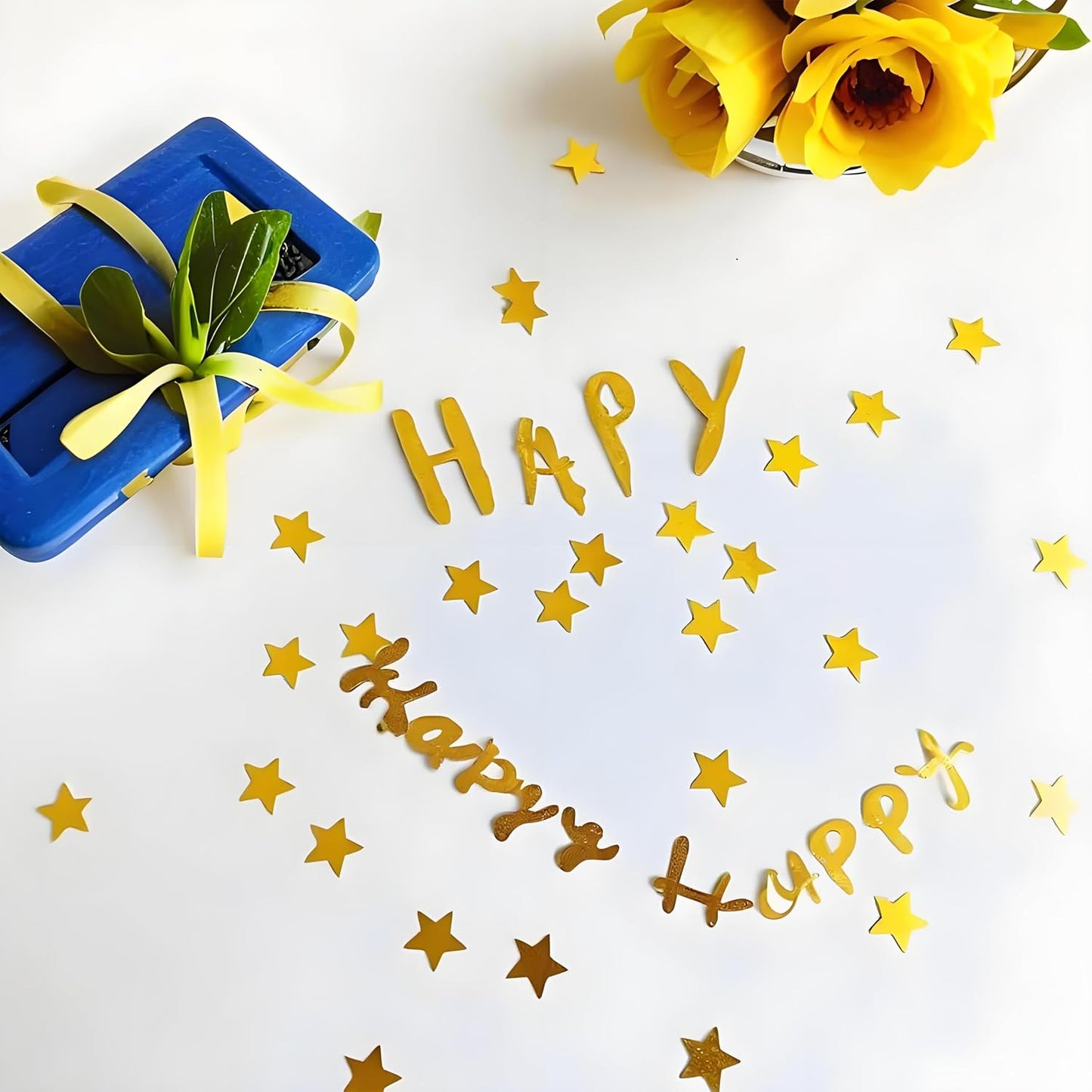 Gold Star Confetti - 60g (2.11OZ) Shiny Gold Table Confetti for Weddings, Parties, Celebrations – Biodegradable Glitter Star for Tables, Cards, Photo Backdrops