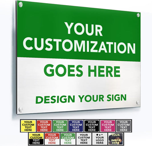 Custom Outdoor Metal Sign - Personalized Aluminum Safety and Business Sign, Waterproof (Green & White, 20x20 In)