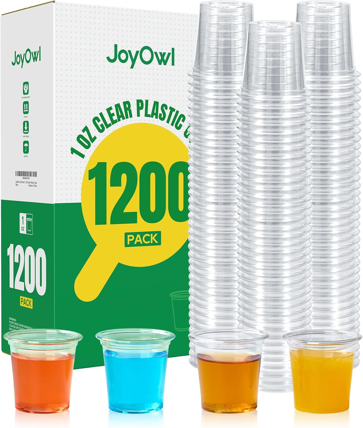 1200 pack 1 OZ Plastic Shot Glasses, Mini Disposable Shot Cups for Party, Events, Whiskey and Wine Tasting