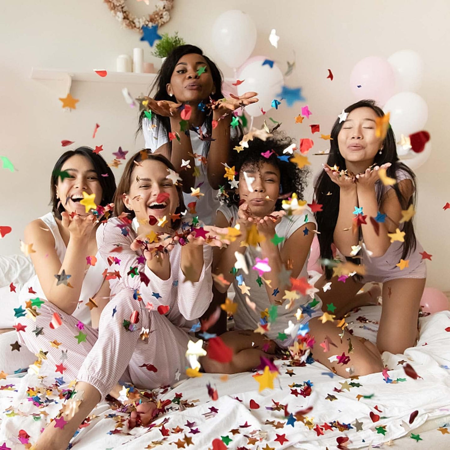 [6 Pack] 12 Inch Confetti Cannon Party Poppers Party Supplies, Air Powered | Launches 20-25ft | Celebrations, New Year's Eve, Christmas Birthdays,Easter and Weddings,Graduation ceremony