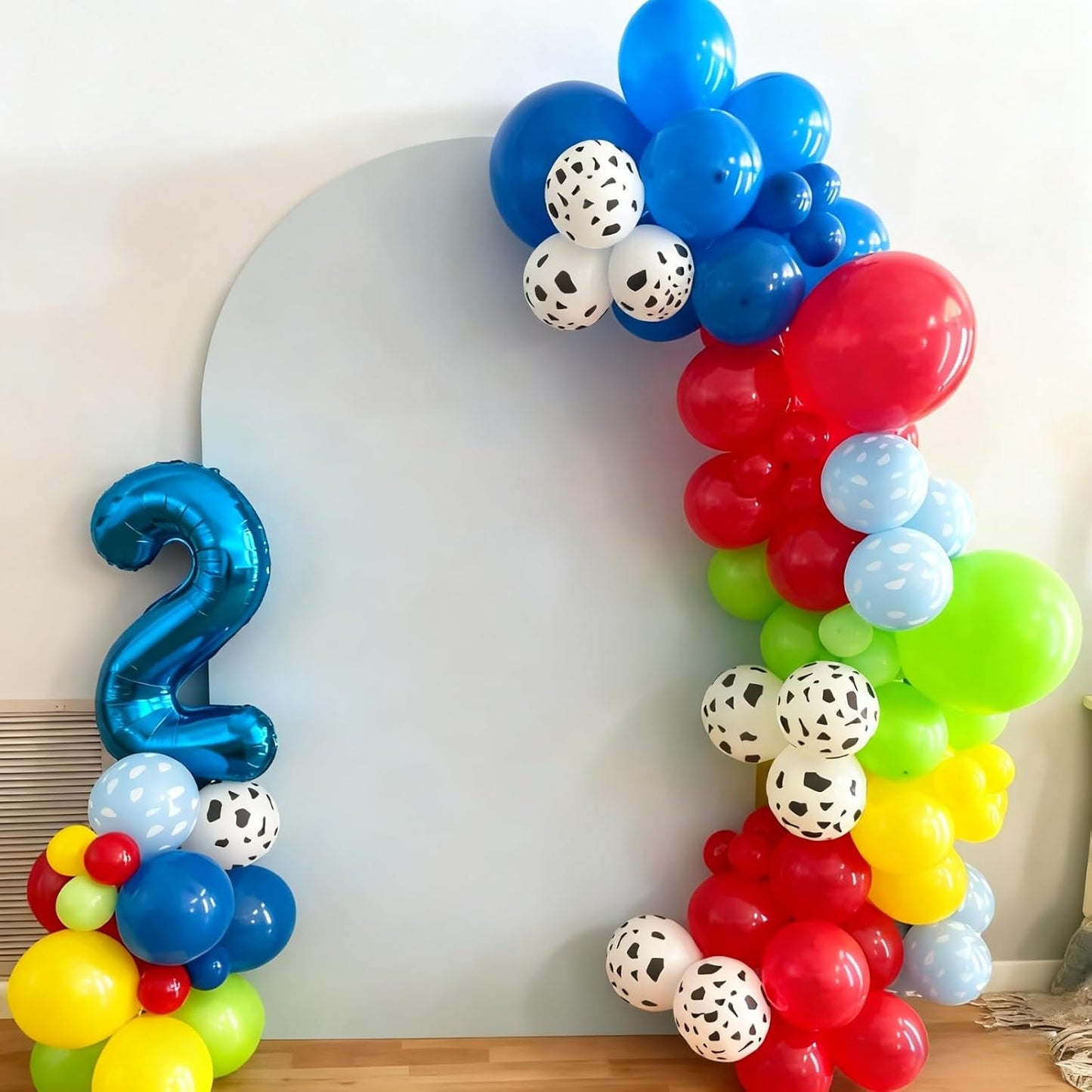 Farm Animal Print Balloon,50Pcs Sky Blue Cloud Balloons Set Red Blue Yellow Green Latex Balloon,for Boys Girls Birthday Party Supplies