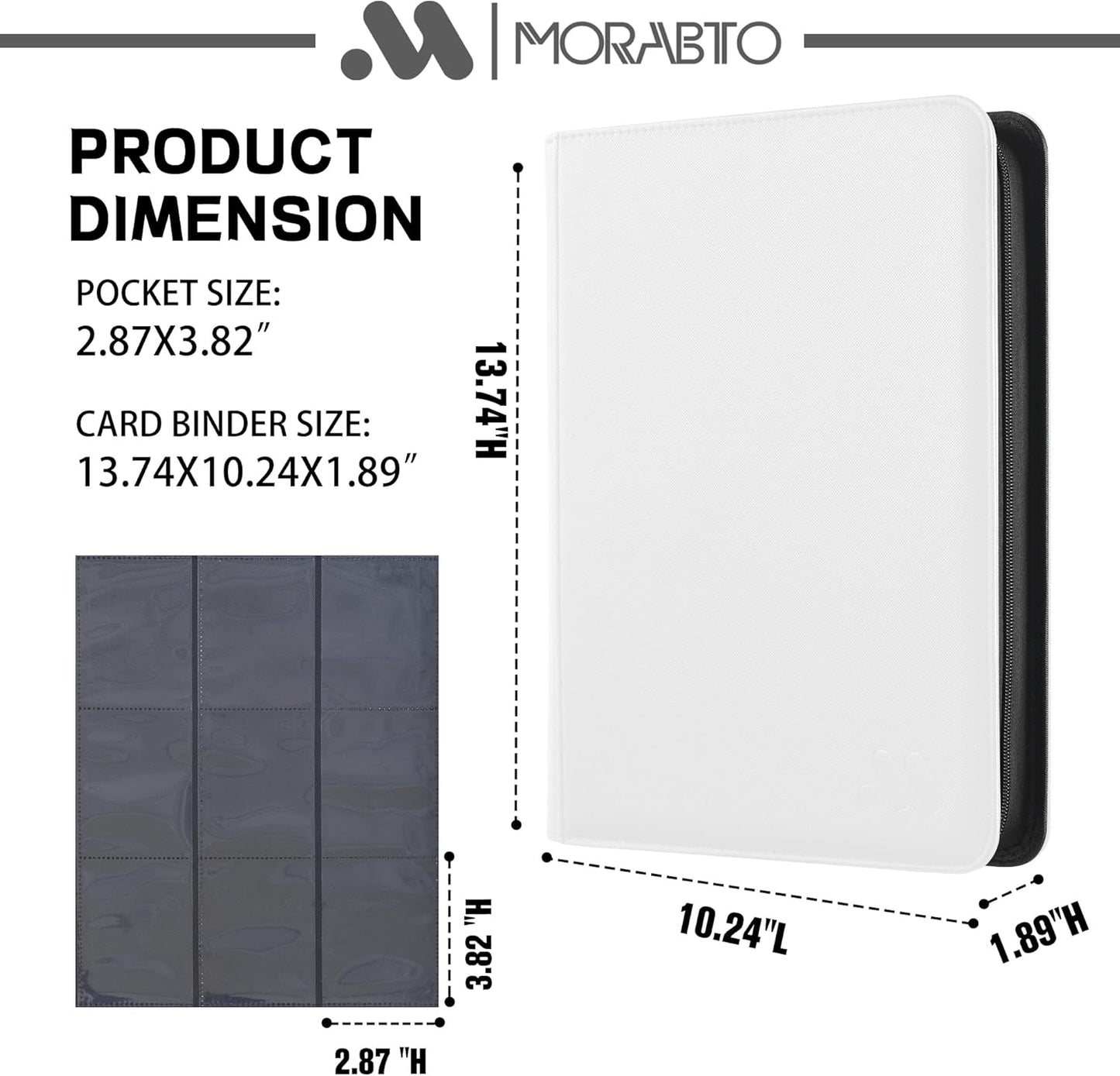 Card Binder 9 Pocket,Trading Card Binder Holds up to 360 Cards with 20 Sleeves,Zipper Card Holder Album Compatible with TCG Card/Game Cards/Sports Card