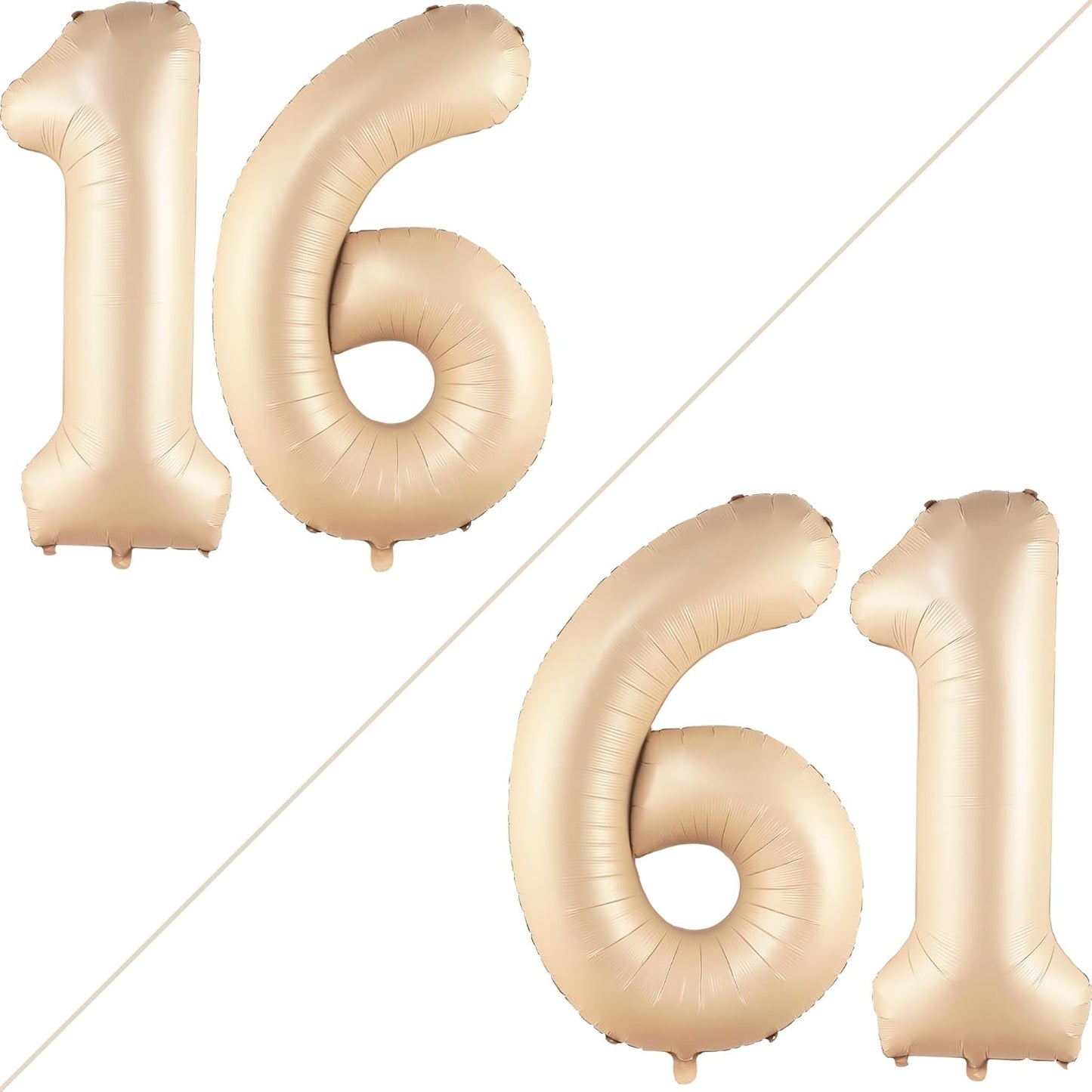 KatchOn, Giant Caramel 16 Balloon Numbers - 40 Inch | Sweet 16 Party Decorations | 16th Birthday Decorations for Party | Cream Number 16 Balloons | Sweet 16 Balloons, Sweet 16 Birthday Decorations