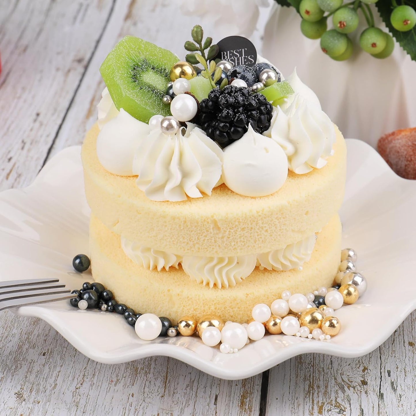 Sprinkles for Cake Decorating, 11Oz 3 Colors Gold Silver White Pearl and Sanding Sugar Sprinkles Mix for Cake Cupcake Ice Cream Donuts Cookie Baking Toppings