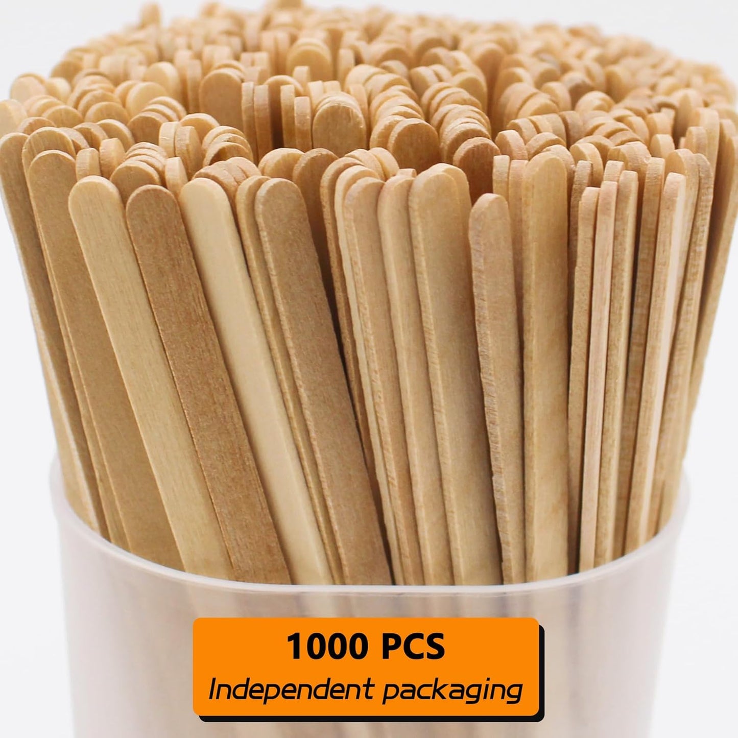 1000PCS 5.5 in Individually Wrapped in Paper Wooden Coffee Stirrers, A+++Level Smooth Rounded Edges Wood Sticks for Daily Use or Other DIY Craft Design (1000pcs)
