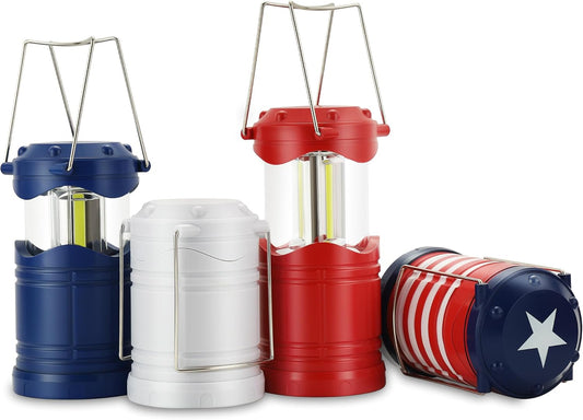 Lichamp LED Camping Lantern, 4 Pack Battery Powered Flashlight for Power Outages, Portable Collapsible Hanging Light Essential for Home, Outdoor, Emergency Lamp Survival Kit Gear for Hurricane, C2