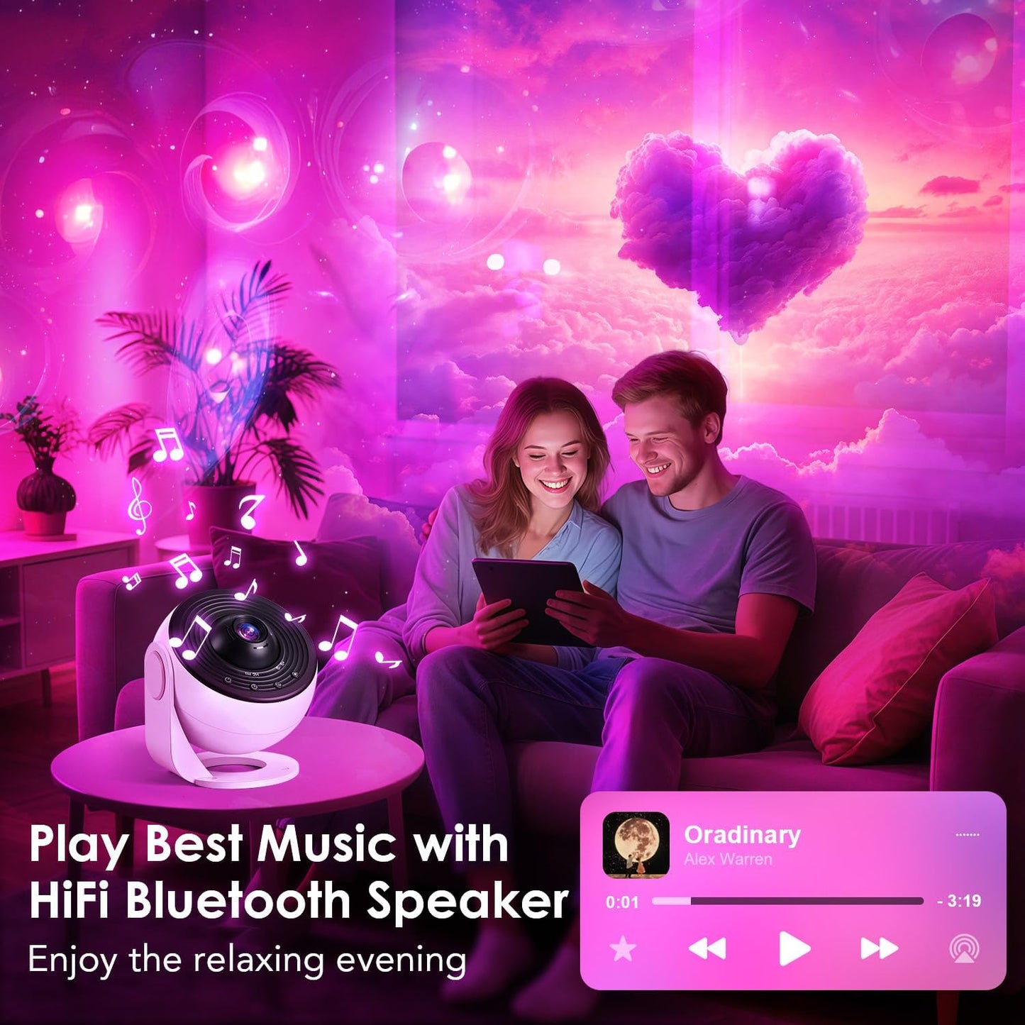 Galaxy Projector for Bedroom【Pro Max】, Upgraded 4K HD Planetarium Projector with 13Film Discs, 15White Noise Machine&Bluetooth Speaker Star Projector,Remote,Room Decor Gifts for Adults Kids