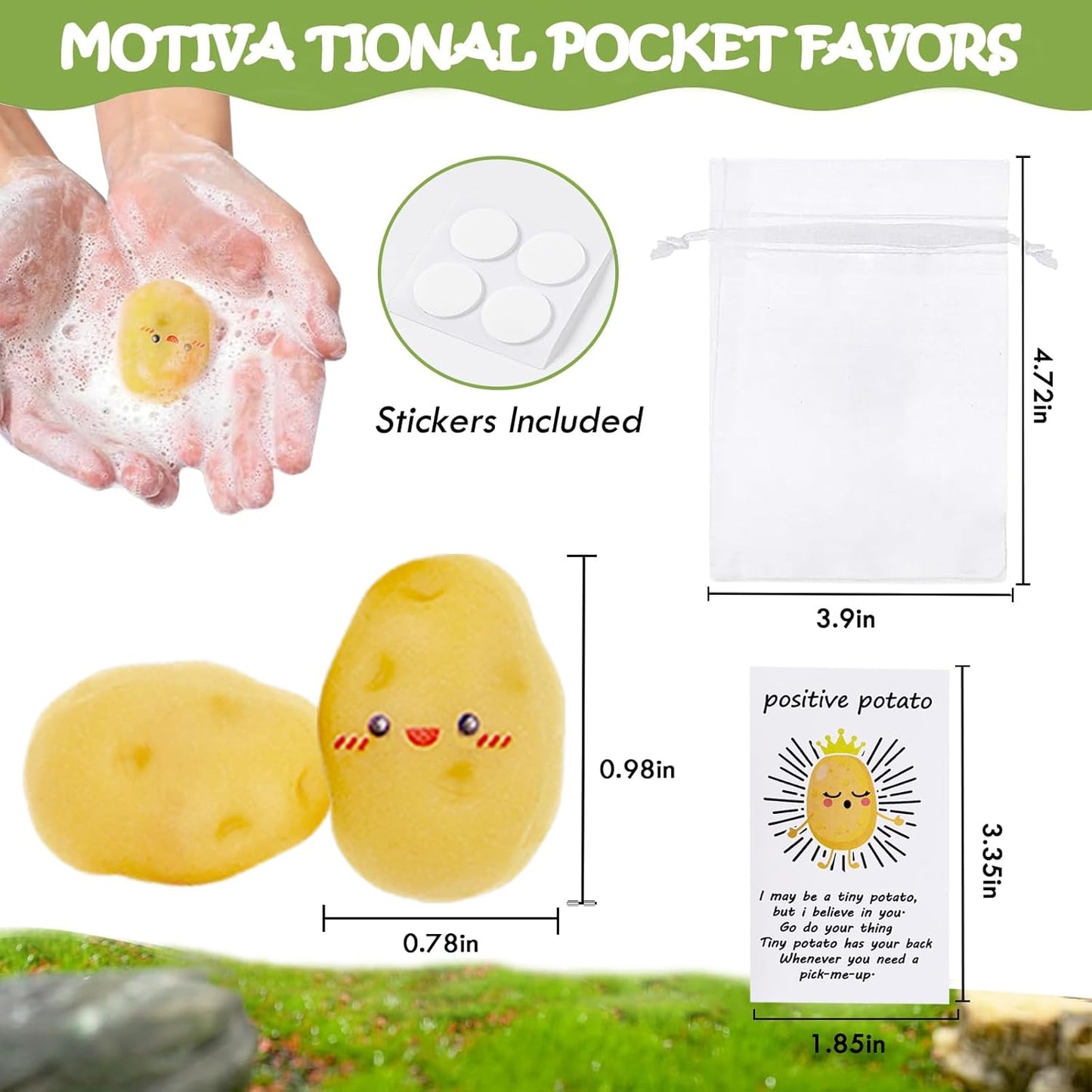 20 Set Positive Potato Bulk Employee Appreciation Gifts for Thank You Staff Back to School Student Teacher Coworker Nurse Pocket Gift End of Year Student Gift Pun Inspirational Cards Office Gifts