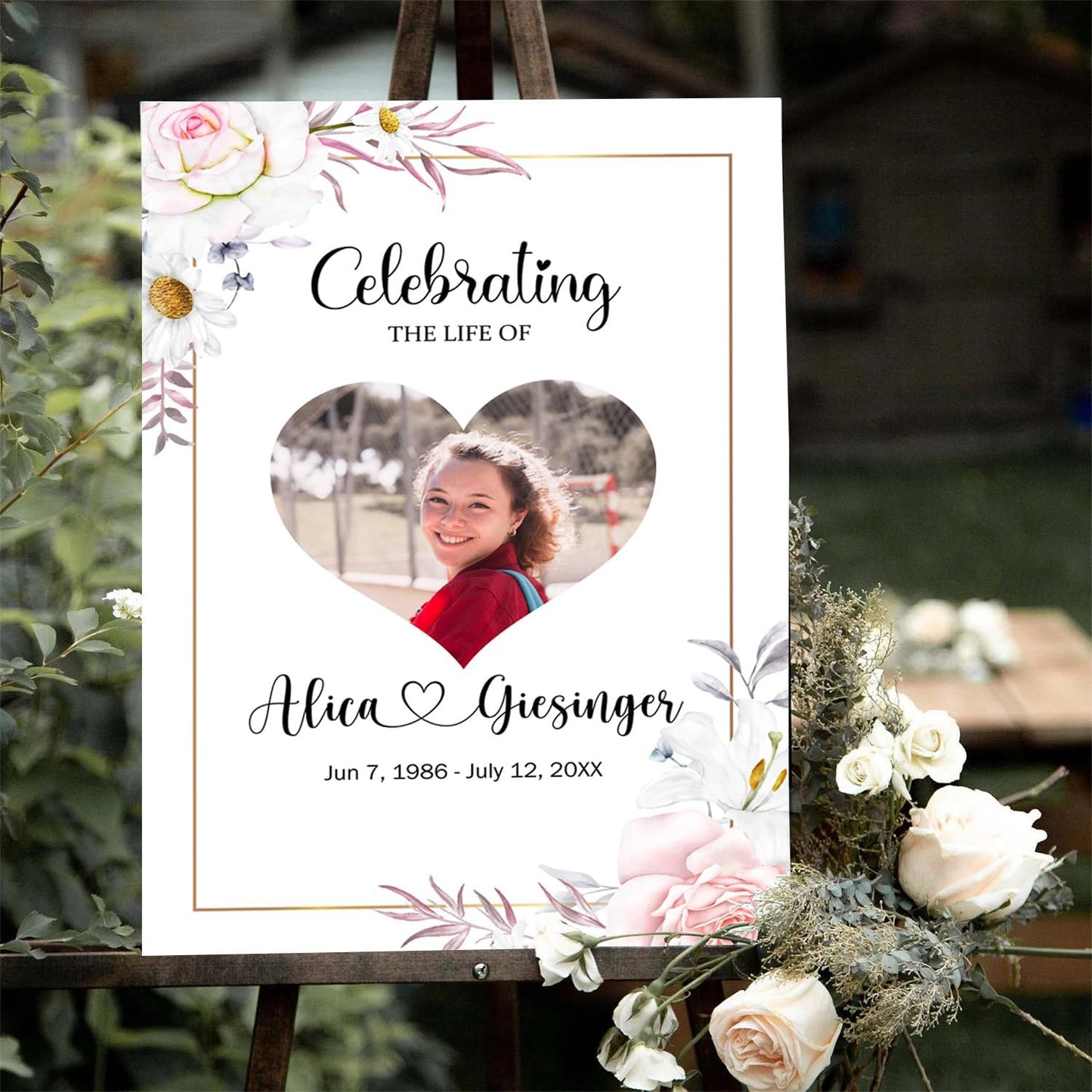 Funeral Heart Collage, Celebration of Life, Funeral Welcome Sign, Large Memorial Poster, Funeral decoration, In Loving Memory Sign, Obituary Memorial Service, Funeral program