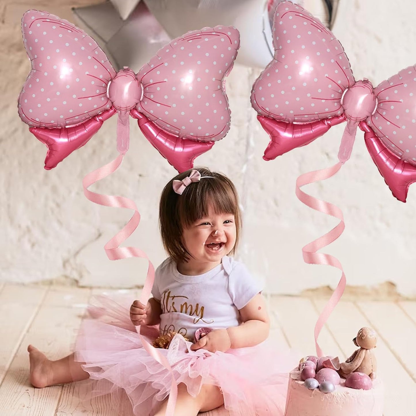 36 Inches Bow Foil Balloon Huge Bowtie Pink Balloon for Baby Shower, Wedding, Kids Theme Party Decoration (Pink)