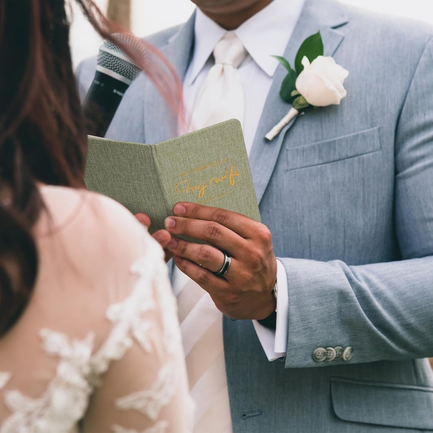 Vienrose Wedding Guest Book Set with 2 Vow Books and A Guest Book,Sign-in Book Personalized Linen Guestbook Polaroid Guest Book Wedding Reception Registry Book