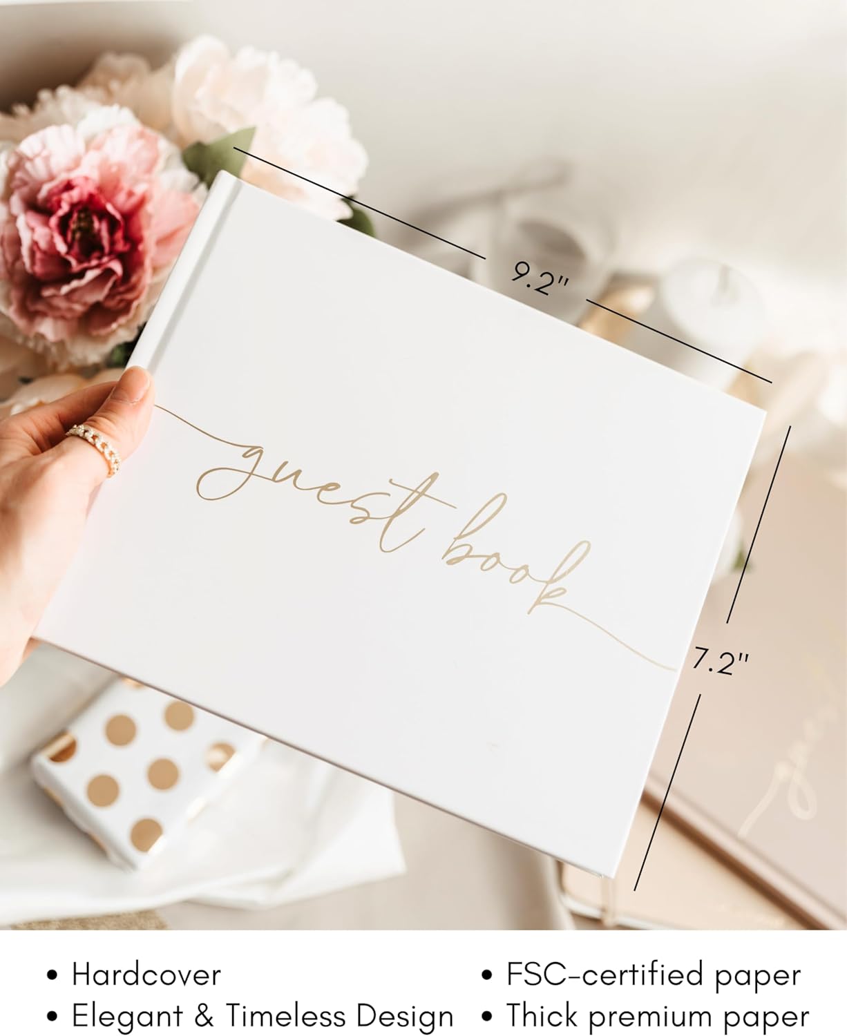 Lamare Wedding Guest Book – Polaroid Guest Book for Wedding Reception, Baby Shower, Birthday, Bridal Shower and Special Event Guestbook – A Stylish Sign in Book for Party - Lined Page