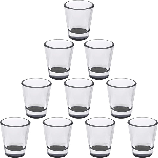 DISCOUNT PROMOS Shot Glasses Set 1.75 oz. Set of 10 Bulk Pack, Wedding Favor, Birthday Party, Tequila Shot Glasses, Vodka Shot Glass - Black Bottom Color