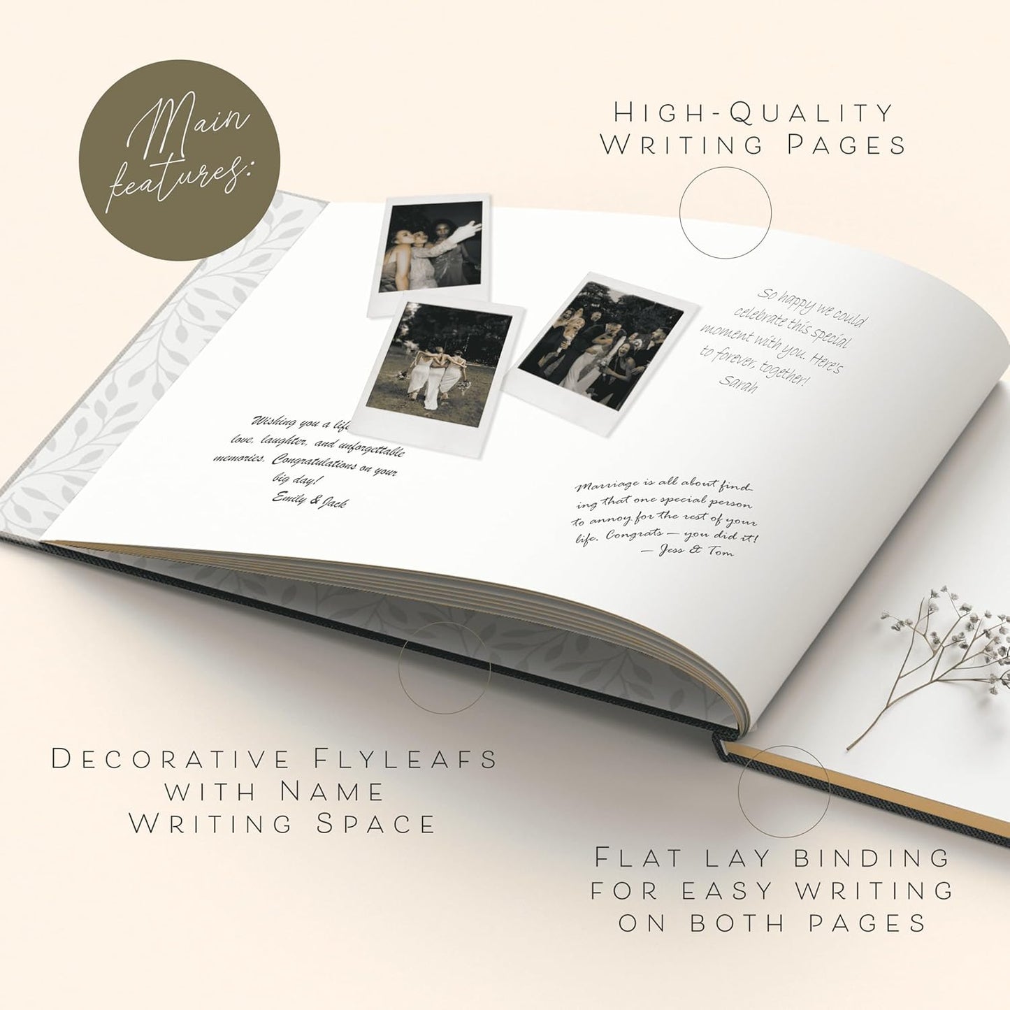 ARTESORI Custom 2025 Wedding Guest Book for Reception — Gold-Foiled Guestbook to Sign in, Elegant Baby Shower Guest Book for Party & Birthday — Photo & Polaroid Guest Book for Wedding & Bridal Shower