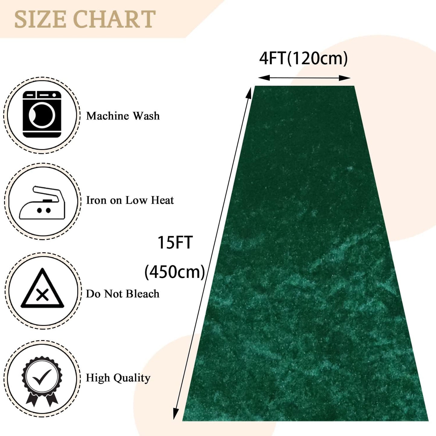 MODFUNS Emerald Green Aisle Runner for Wedding Ceremony 4x15 FT Aisle Floor Runner for Party Outdoor Carpet Runner Aisle Runners for Weddings Aisle Runner Rug for Prom Graduation Modern Walkway