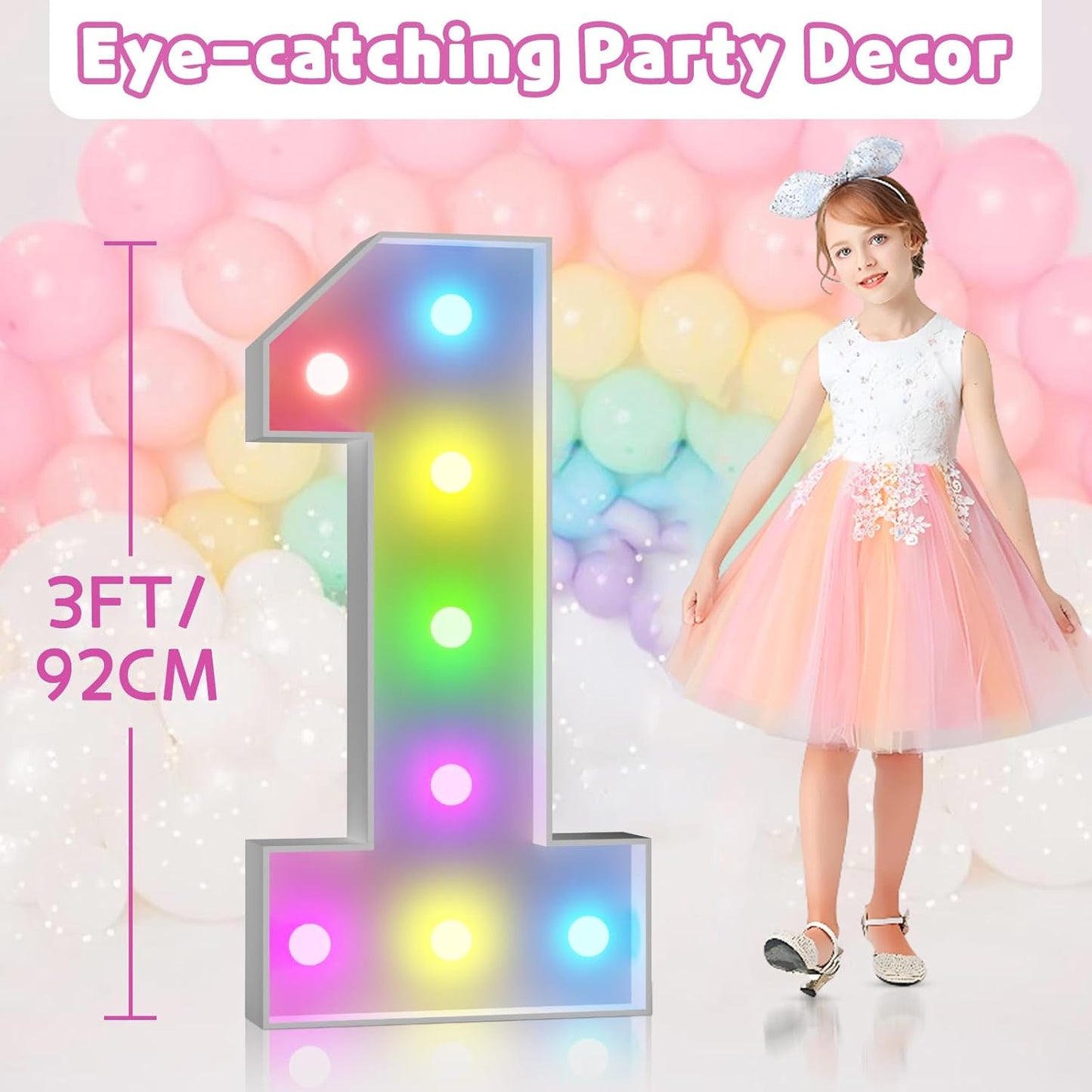 Marquee Numbers 26th-Birthday Decoration: Colorful 3FT Large Light Up 26 Year Old Birthday Decorations Anniversary Backdrop for Boys Girls Cardboard Sign 18 Colors Number 26 Mosaic Balloon Frame