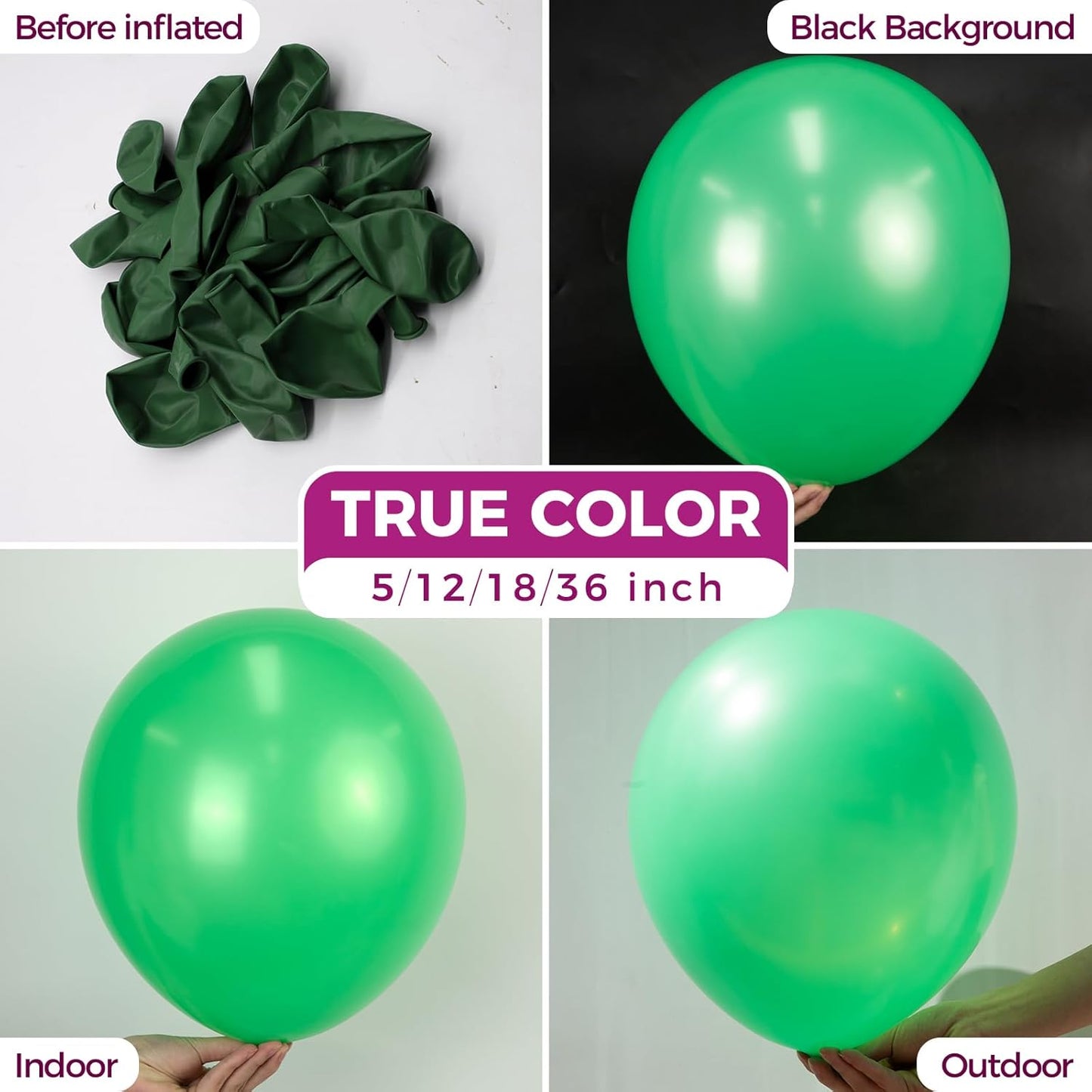 Bezente Green Giant Balloons 36 Inch - 8 Pack Jumbo Green Balloons Large Round Light Green Latex Balloons for Birthday Bridal Shower Christmas Jungle Safari Theme Party Decorations