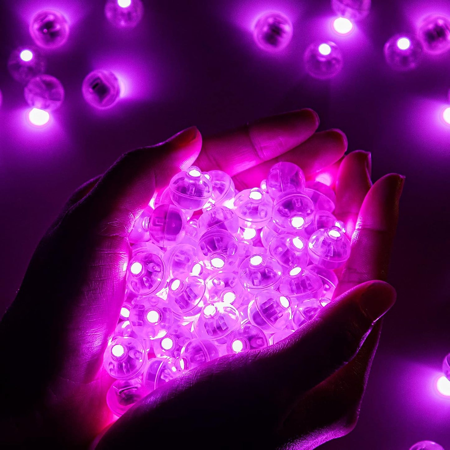 100pcs Pink LED Balloon Light, Mini Tiny Led Light Round Led Ball Lamp for Paper Lantern Balloon Indoor Outdoor Party Event Birthday Party Wedding Decoration Supplies