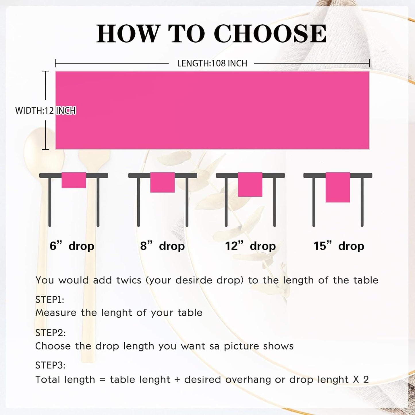 10 Pack Satin Table Runner 12 x 108 Inch Long Fuchsia Silk Table Runner for Wedding Party Banquet Birthday Decoration