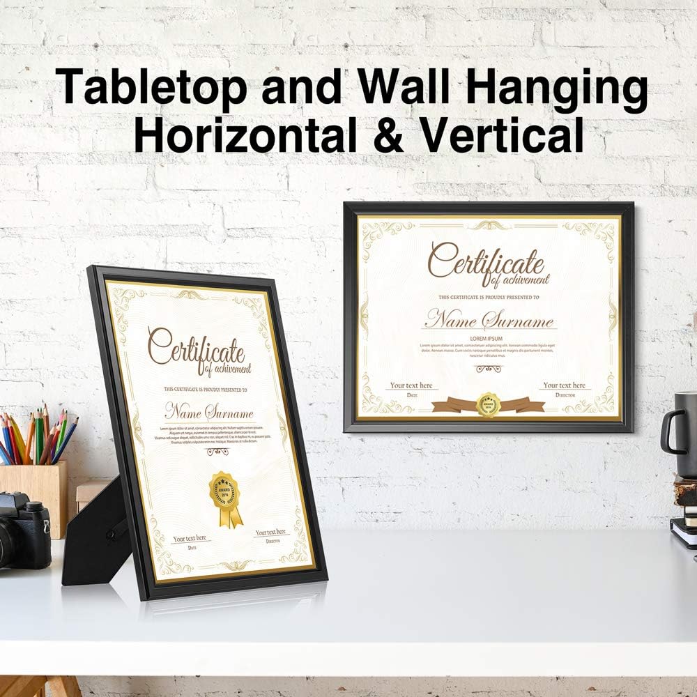 LaVie Home 8.5x11 Picture Frames (12 Pack, Black) Simple Designed Photo Frame with High Definition Glass for Wall Mount & Table Top Display, Set of 12 Classic Collection