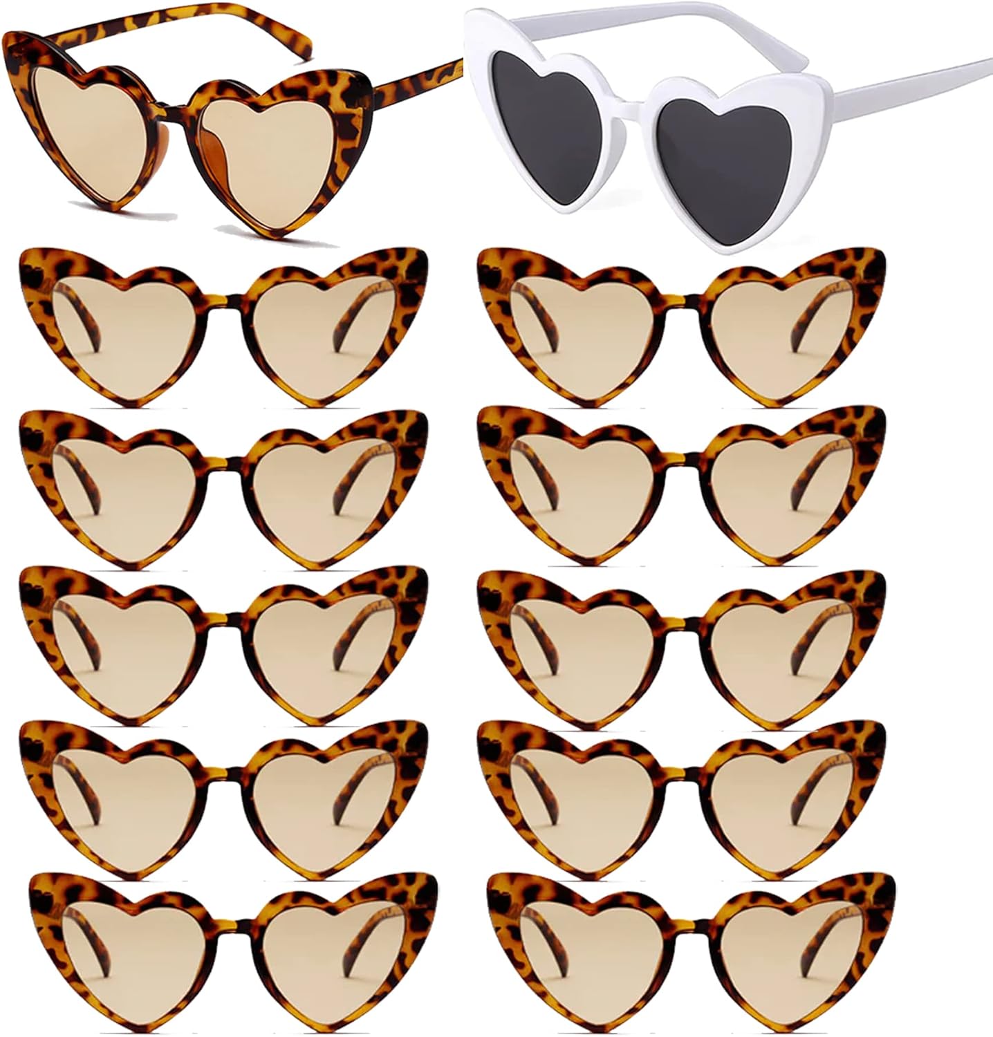 Bachelorette Party Favor Sunglasses 6 Pack,Retro Cat Eye Heart Sunglasses for Women,Bridesmaid Proposal Gifts