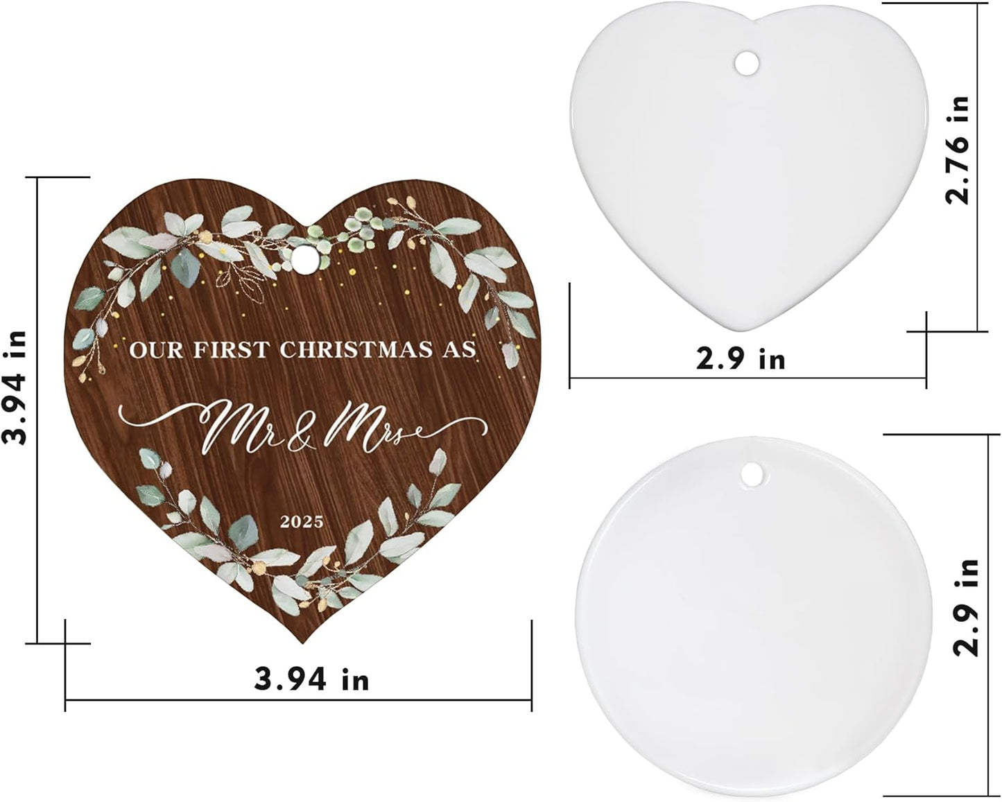 2025 First Christmas Married Ornament,First Year as Mr and Mrs Christmas Hanging Ornament Wedding Decoration for Couple