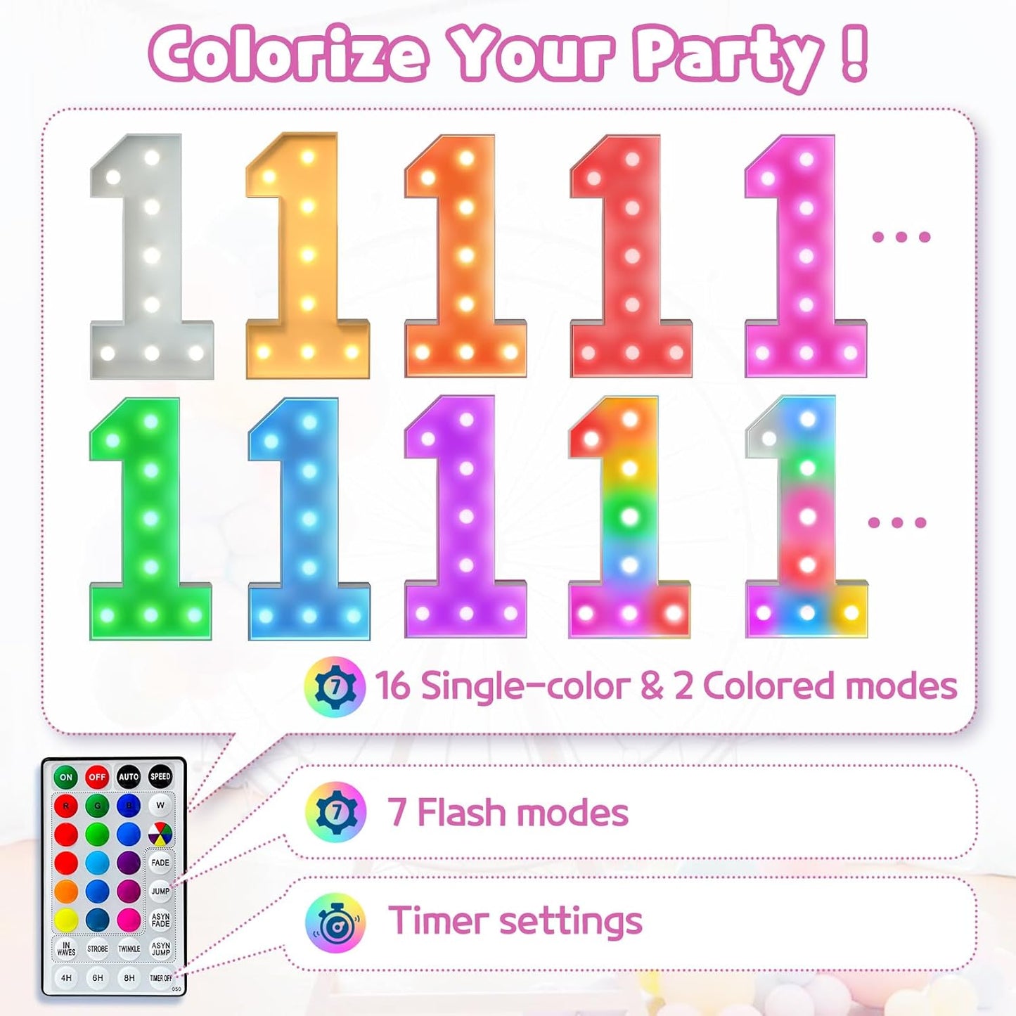 Marquee Numbers 26th-Birthday Decoration: Colorful 4FT Large Light Up 26 Year Old Birthday Decorations Anniversary Backdrop for Boys Girls Cardboard Sign 18 Colors Number 26 Mosaic Balloon Frame