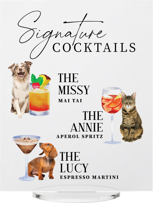 Pet Signature Drink Wedding Signs