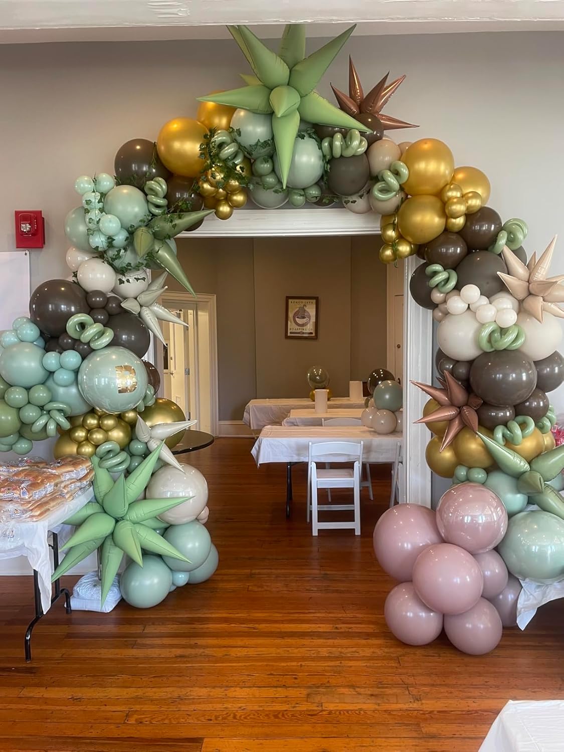 3pcs 26inch 3D matte green Explosion Star foil balloon, matte green Foil Cone Star burst Balloons for Birthday Wedding New Year Party Event