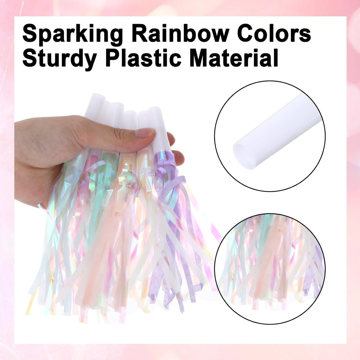 24 Pcs Mermaid Party Blowers, Glitter Fringed Noise Makers, Blow Horns for Mermaid Birsthday Favor Decorations, Celebrations, Graduation Events, Sporting Gatherings and More