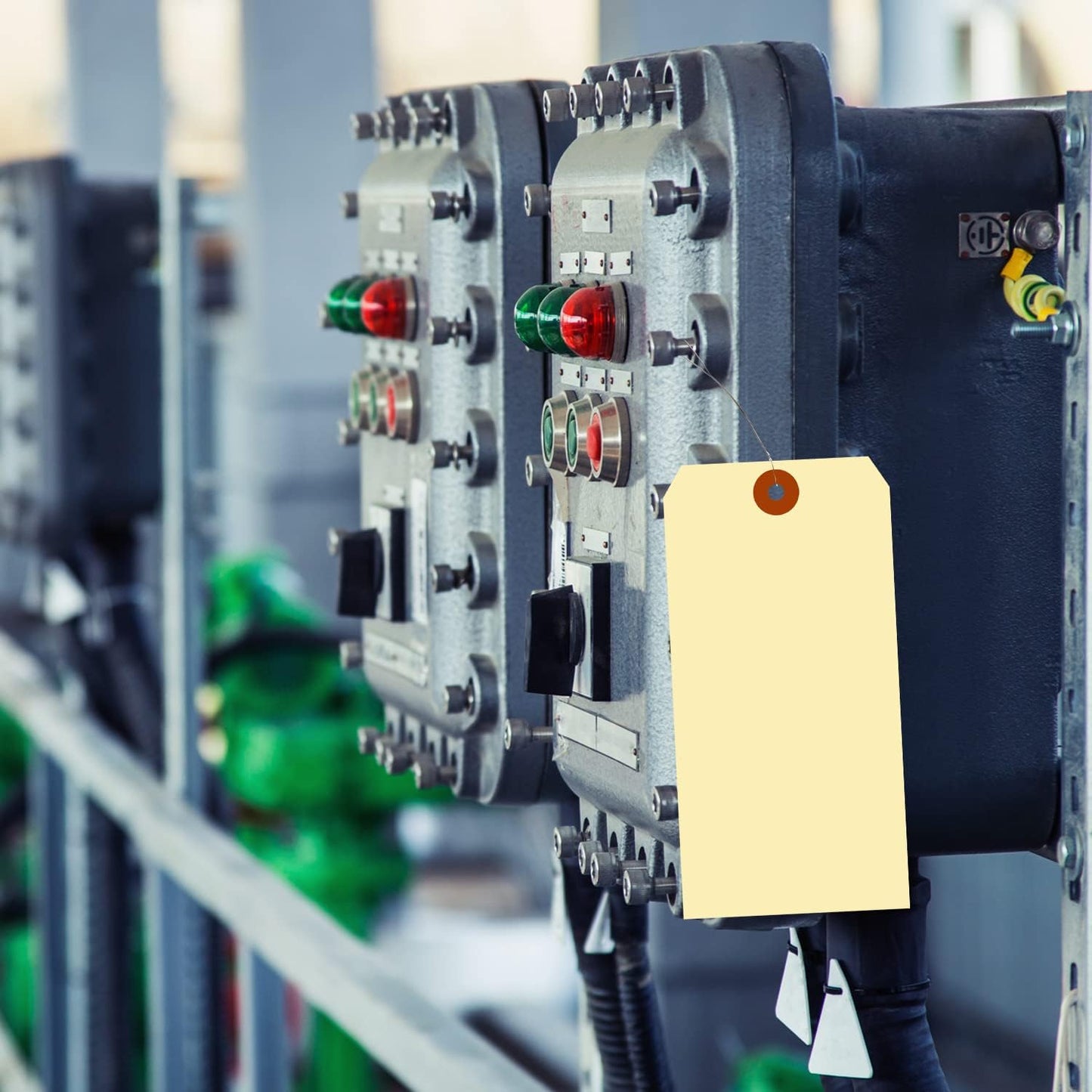 SmartSign Blank Manila Shipping Tags with Pre-Strung Wire, Size-8, Pack of 1000, 13pt Thick Cardstock Tags, 6 1/4" x 3 1/8" Paper Hang Tags with Reinforced Fiber Patch