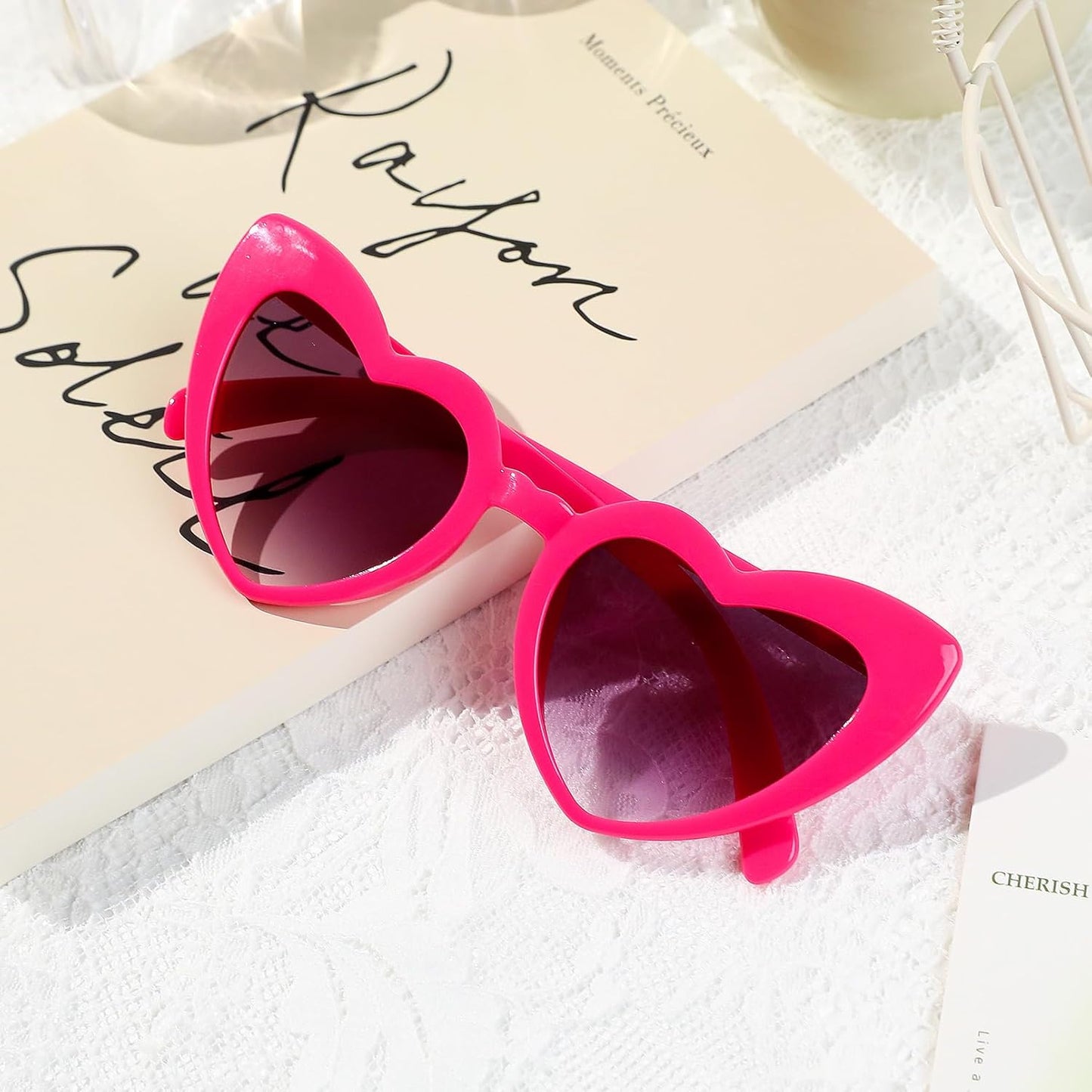 YOGFIT Heart Sunglasses for Women Fashion Classic Love Eye Protection Sunglasses Vintage Cute Heart Sunglasses