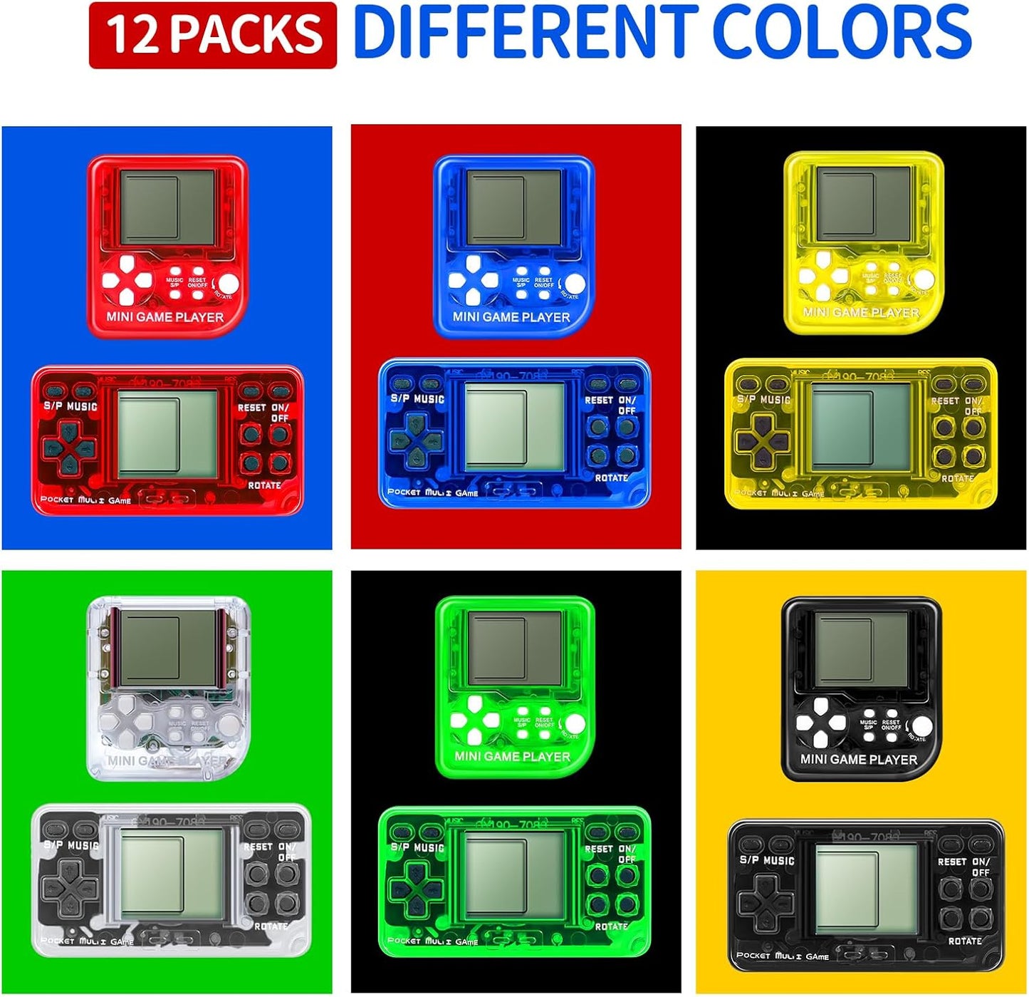 12Pcs Video Game Party Favors for Kids, Mini Game Keychain Arcade Party Favors Birthday Supplies Classroom Prizes for Boys and Girls